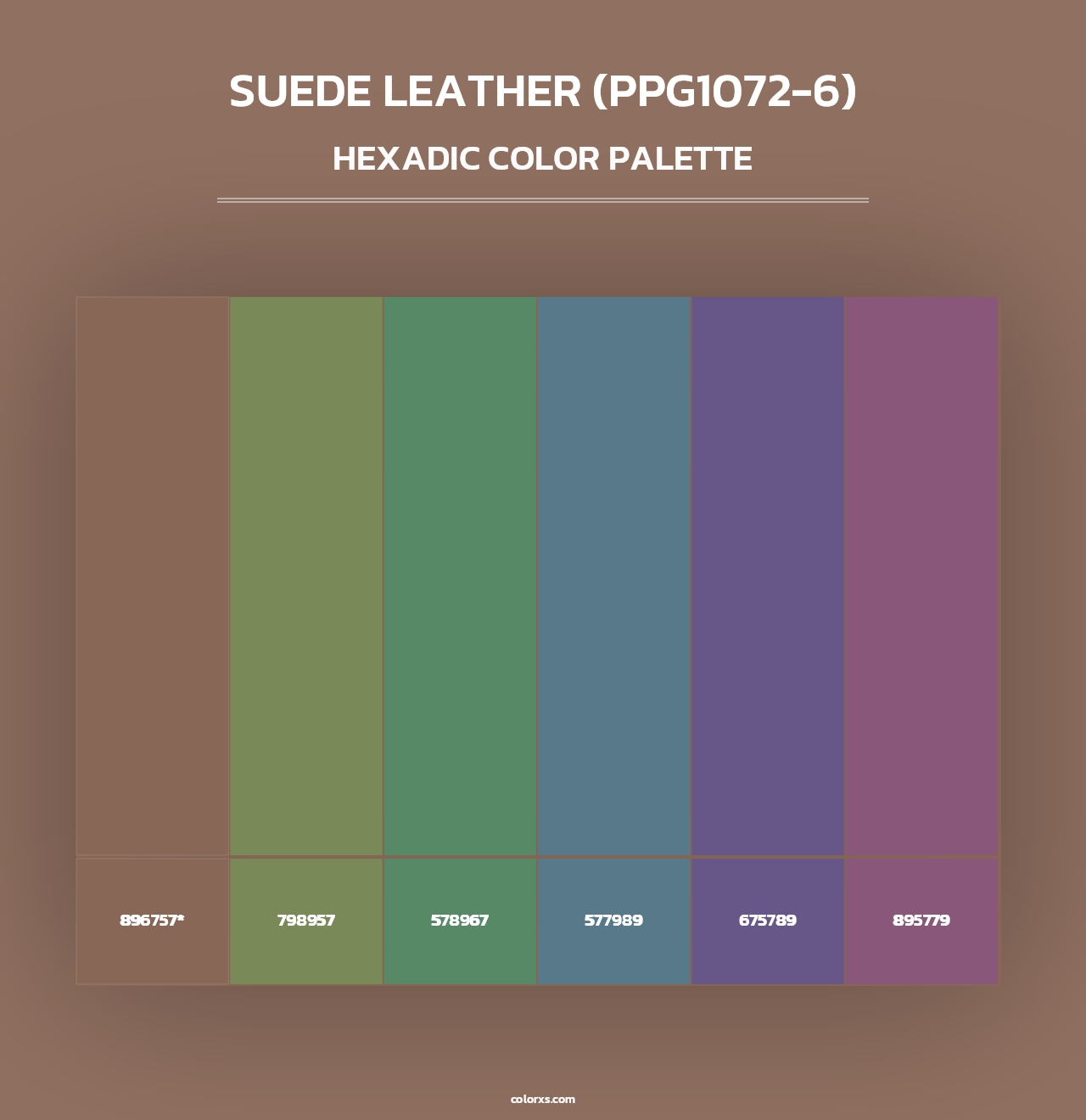 Suede Leather (PPG1072-6) - Hexadic Color Palette