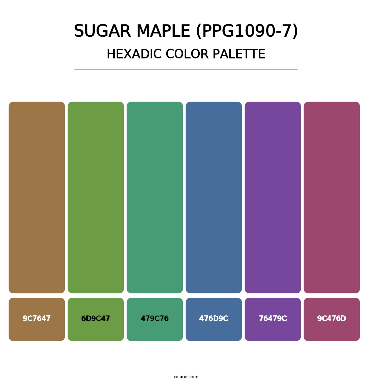Sugar Maple (PPG1090-7) - Hexadic Color Palette