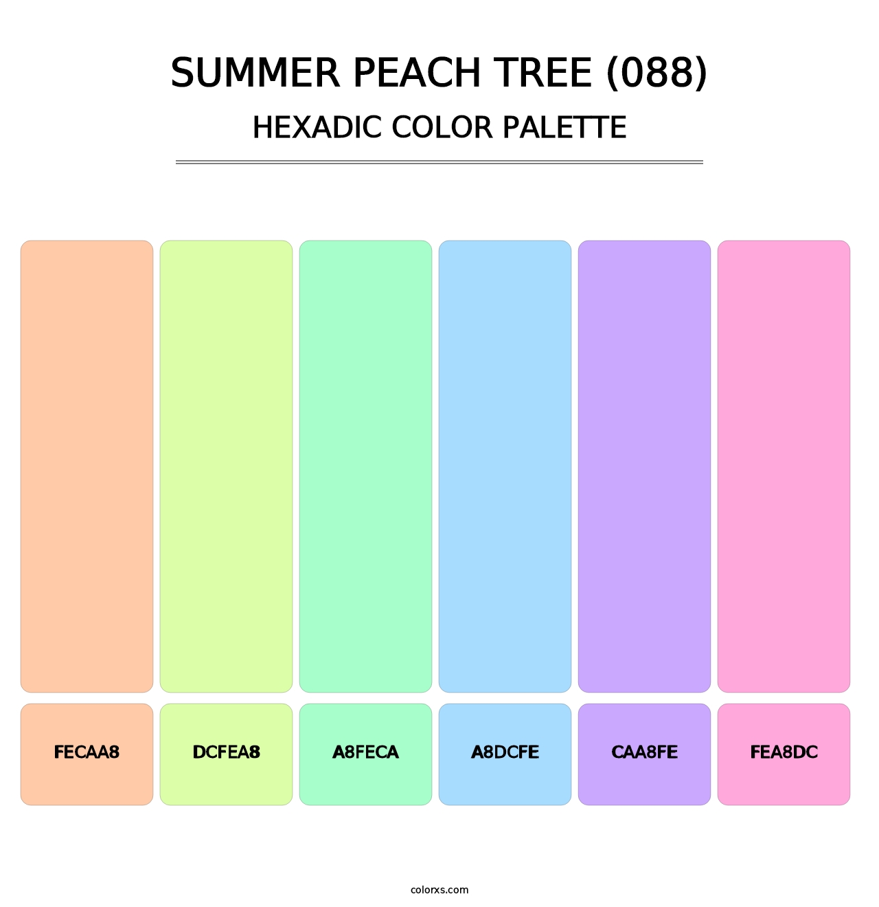Summer Peach Tree (088) - Hexadic Color Palette