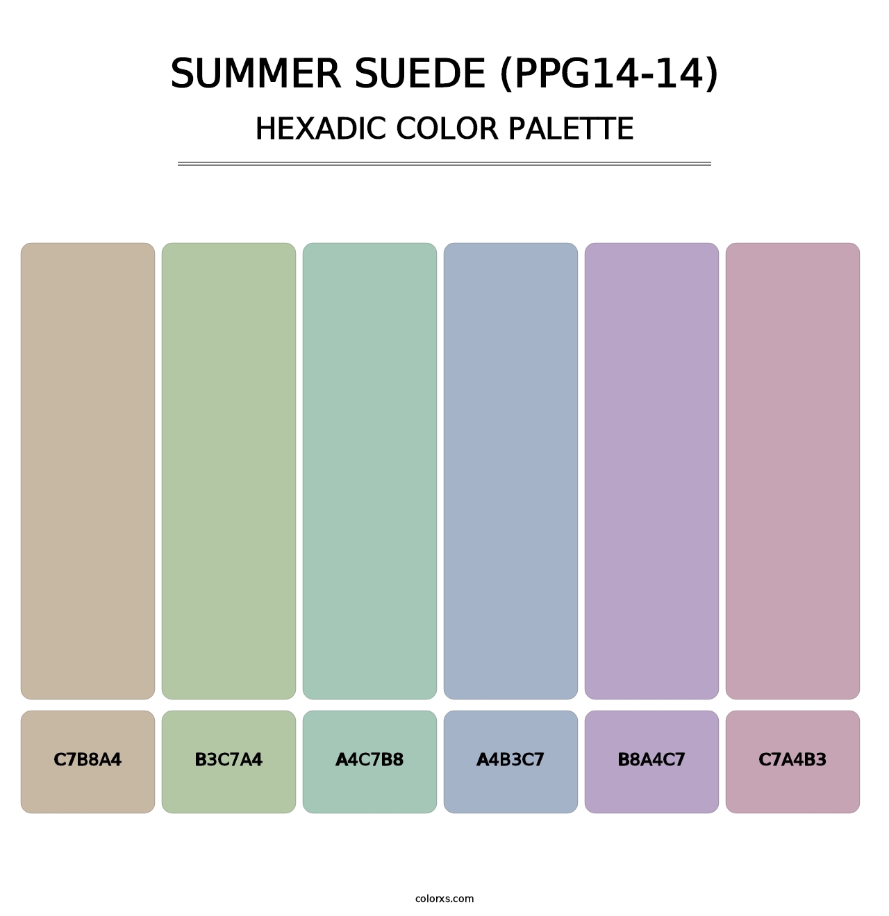 Summer Suede (PPG14-14) - Hexadic Color Palette