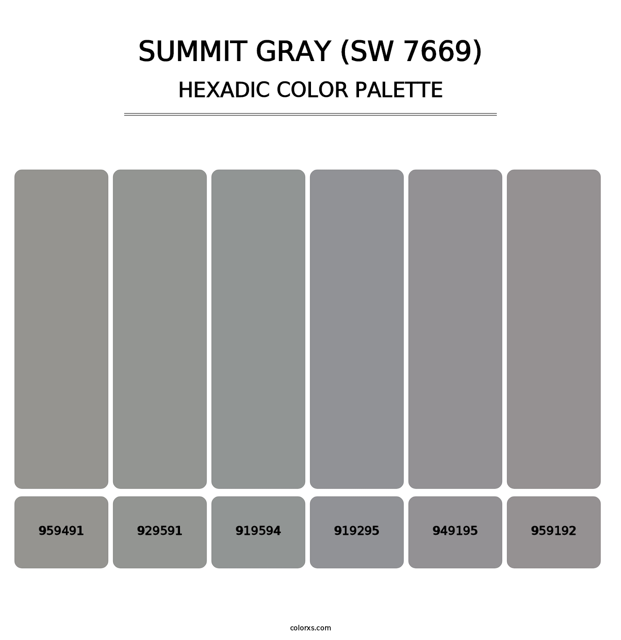 Summit Gray (SW 7669) - Hexadic Color Palette