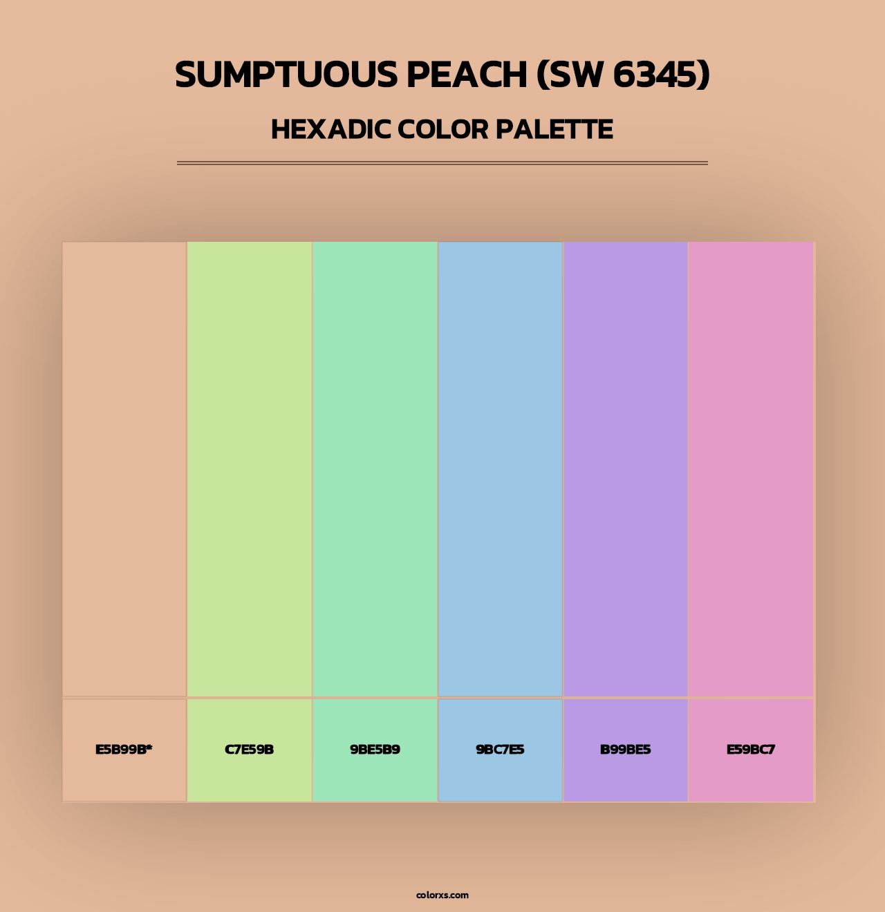 Sumptuous Peach (SW 6345) - Hexadic Color Palette