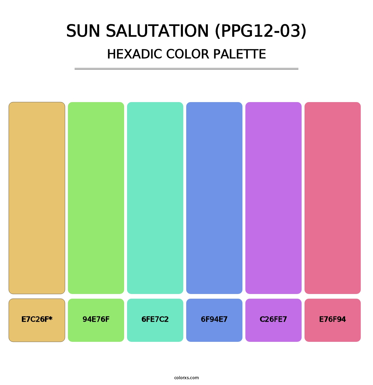 Sun Salutation (PPG12-03) - Hexadic Color Palette