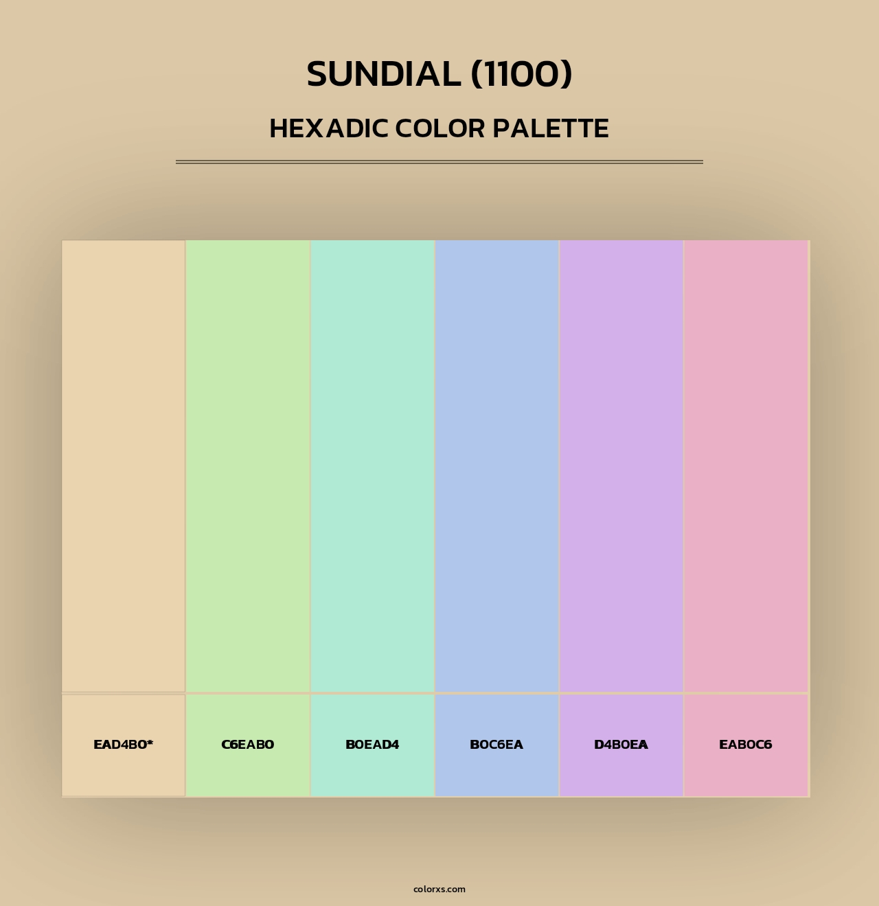 Sundial (1100) - Hexadic Color Palette