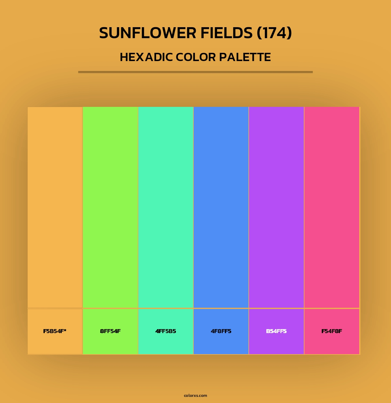 Sunflower Fields (174) - Hexadic Color Palette