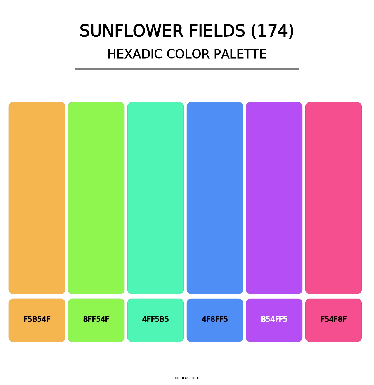Sunflower Fields (174) - Hexadic Color Palette