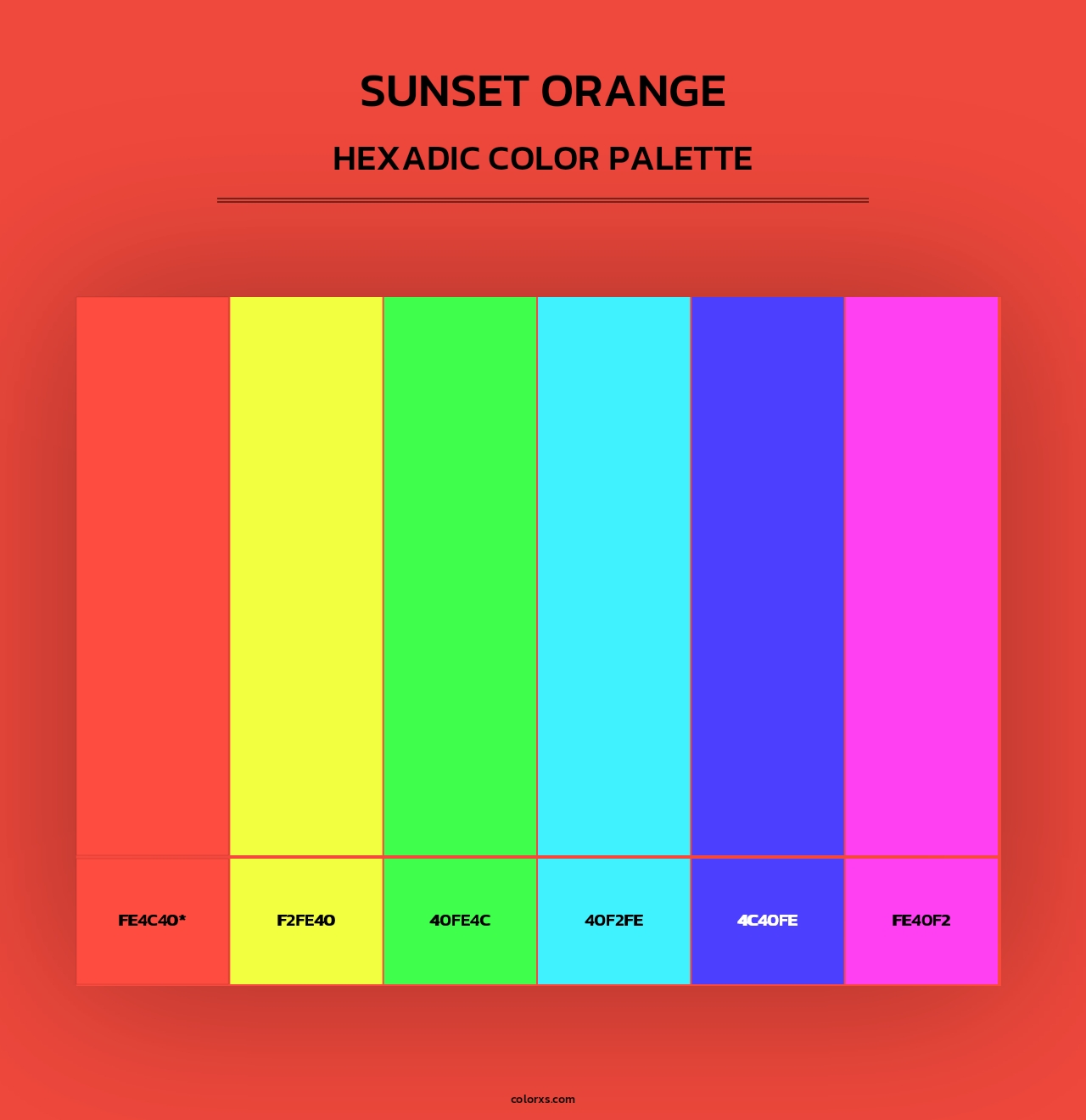 Sunset Orange - Hexadic Color Palette