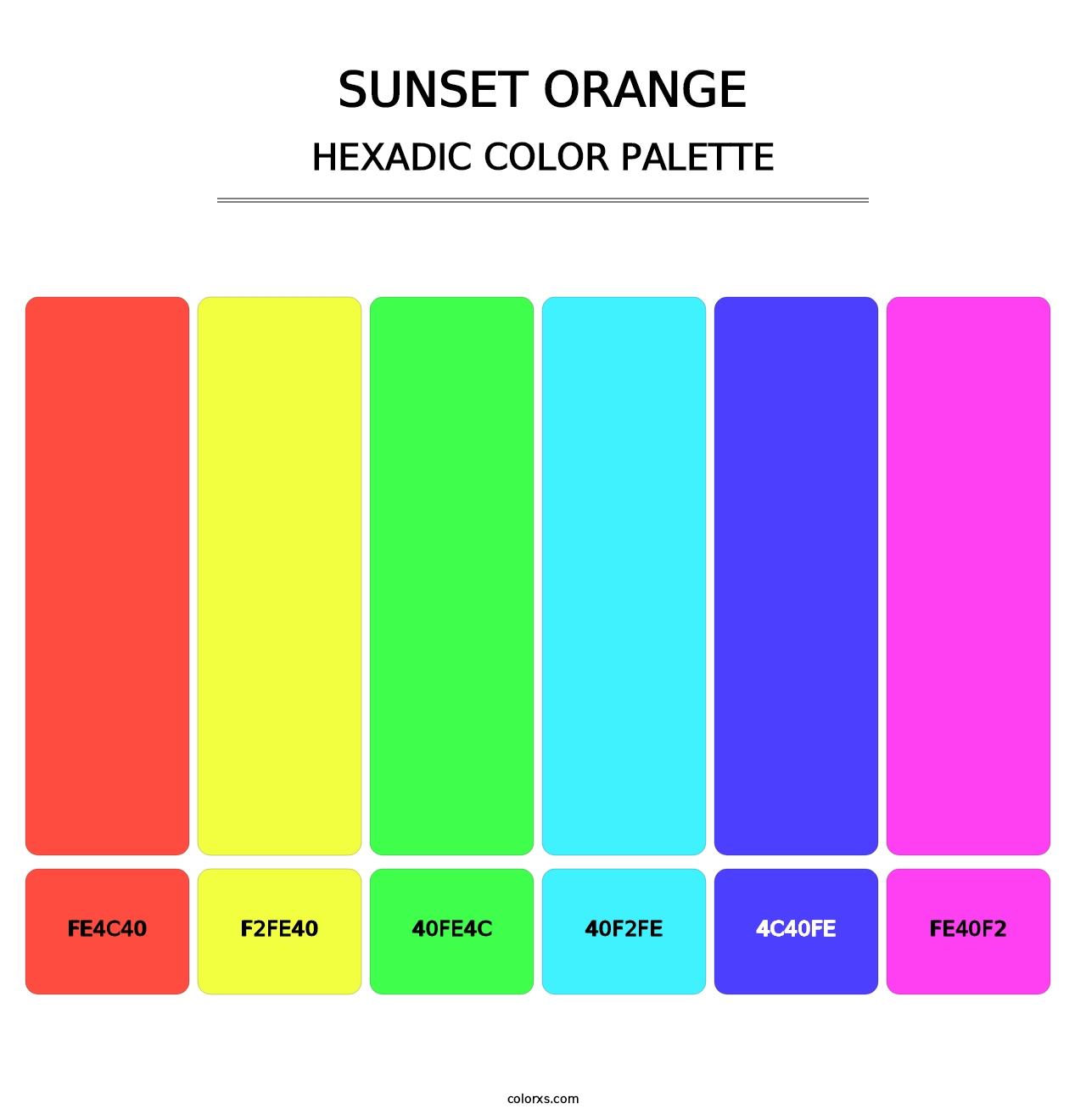 Sunset Orange - Hexadic Color Palette