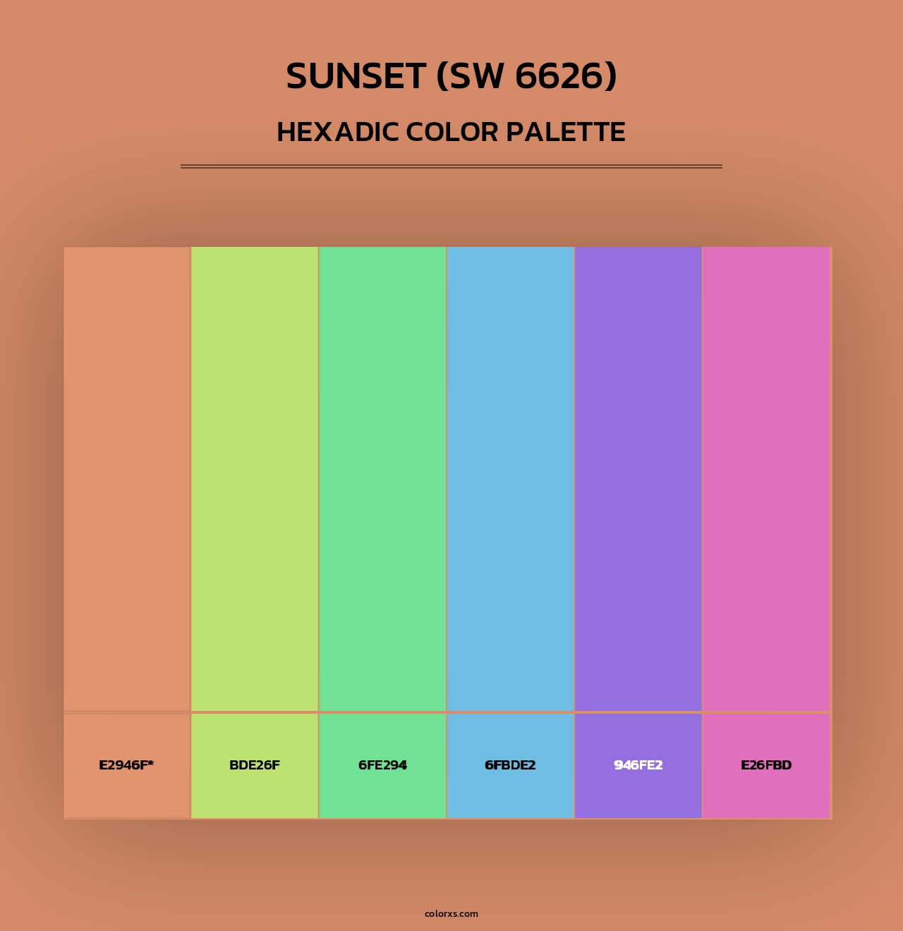 Sunset (SW 6626) - Hexadic Color Palette