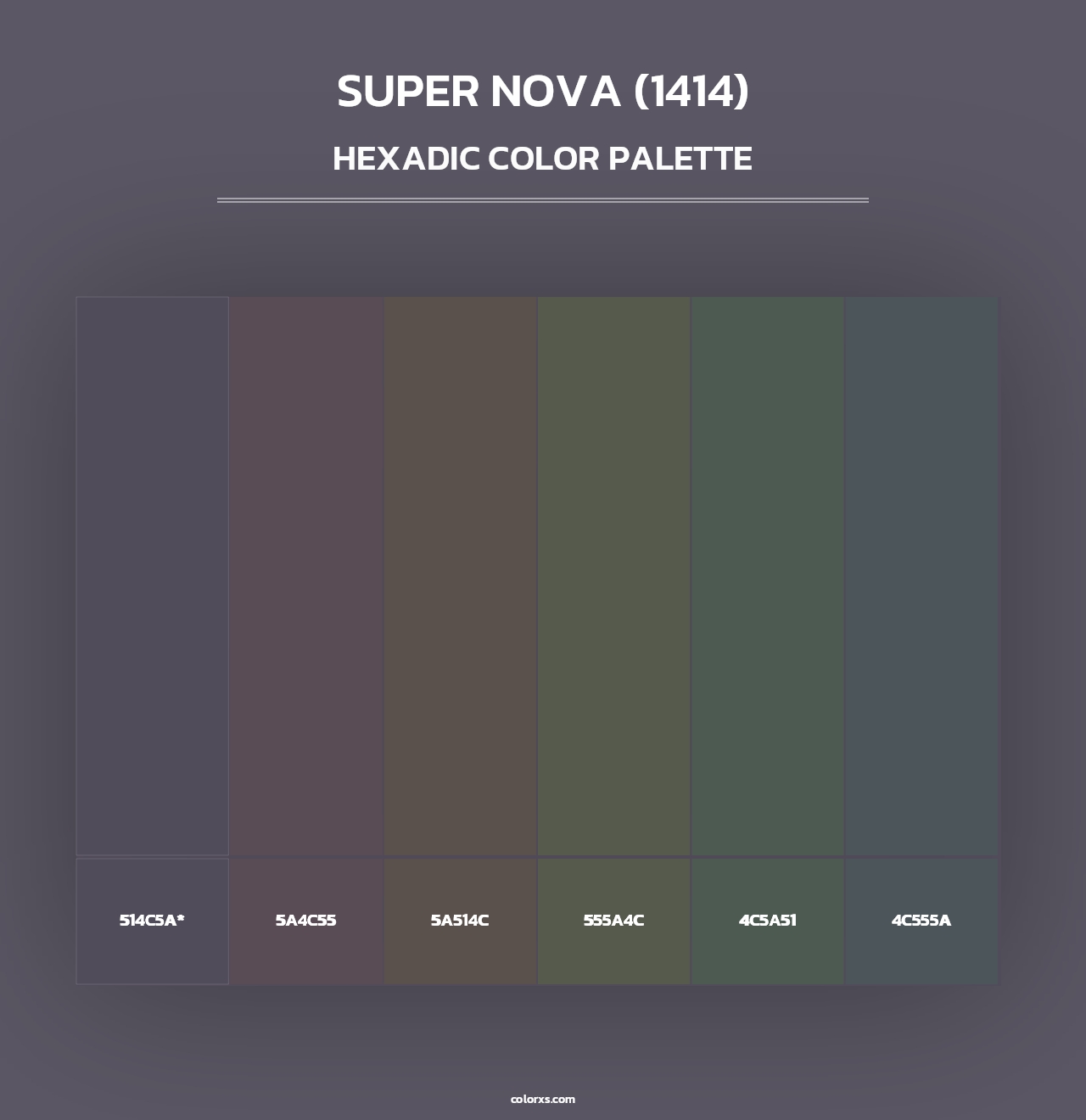 Super Nova (1414) - Hexadic Color Palette