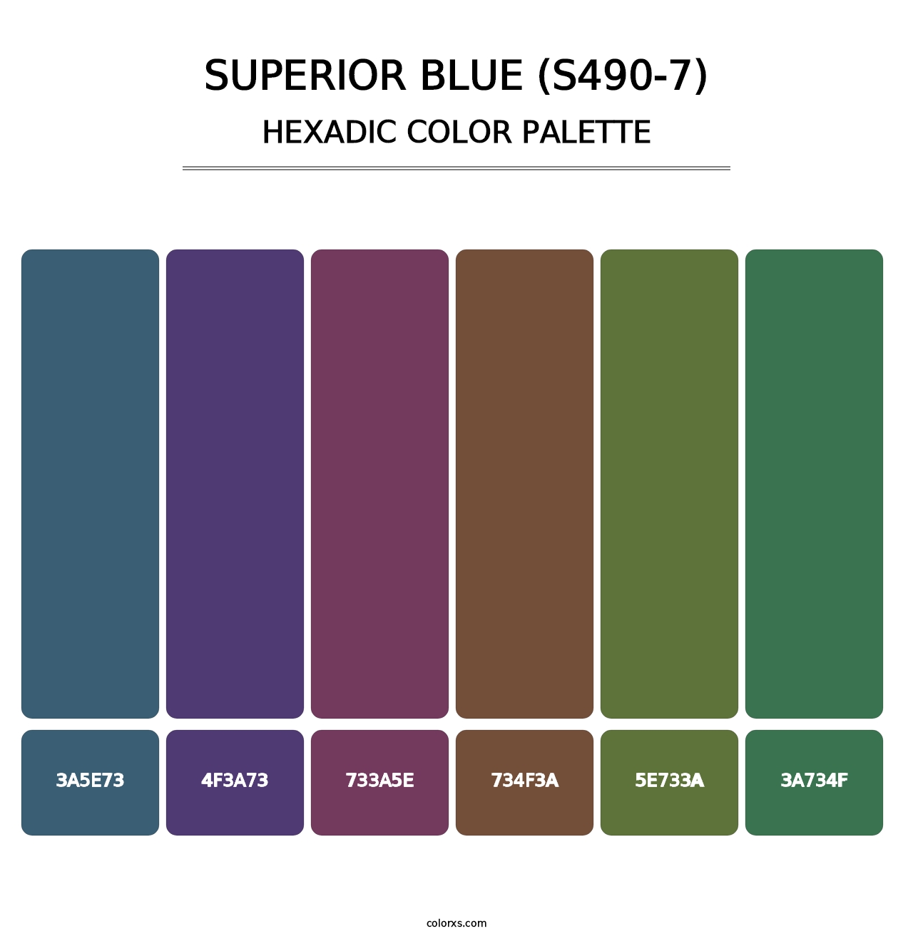 Superior Blue (S490-7) - Hexadic Color Palette