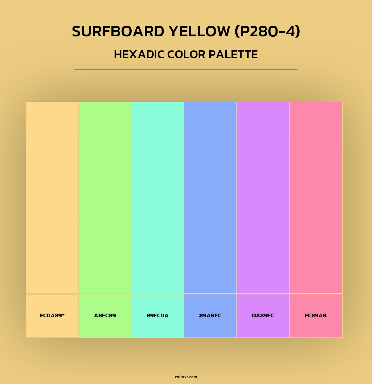 Surfboard Yellow (P280-4) - Hexadic Color Palette