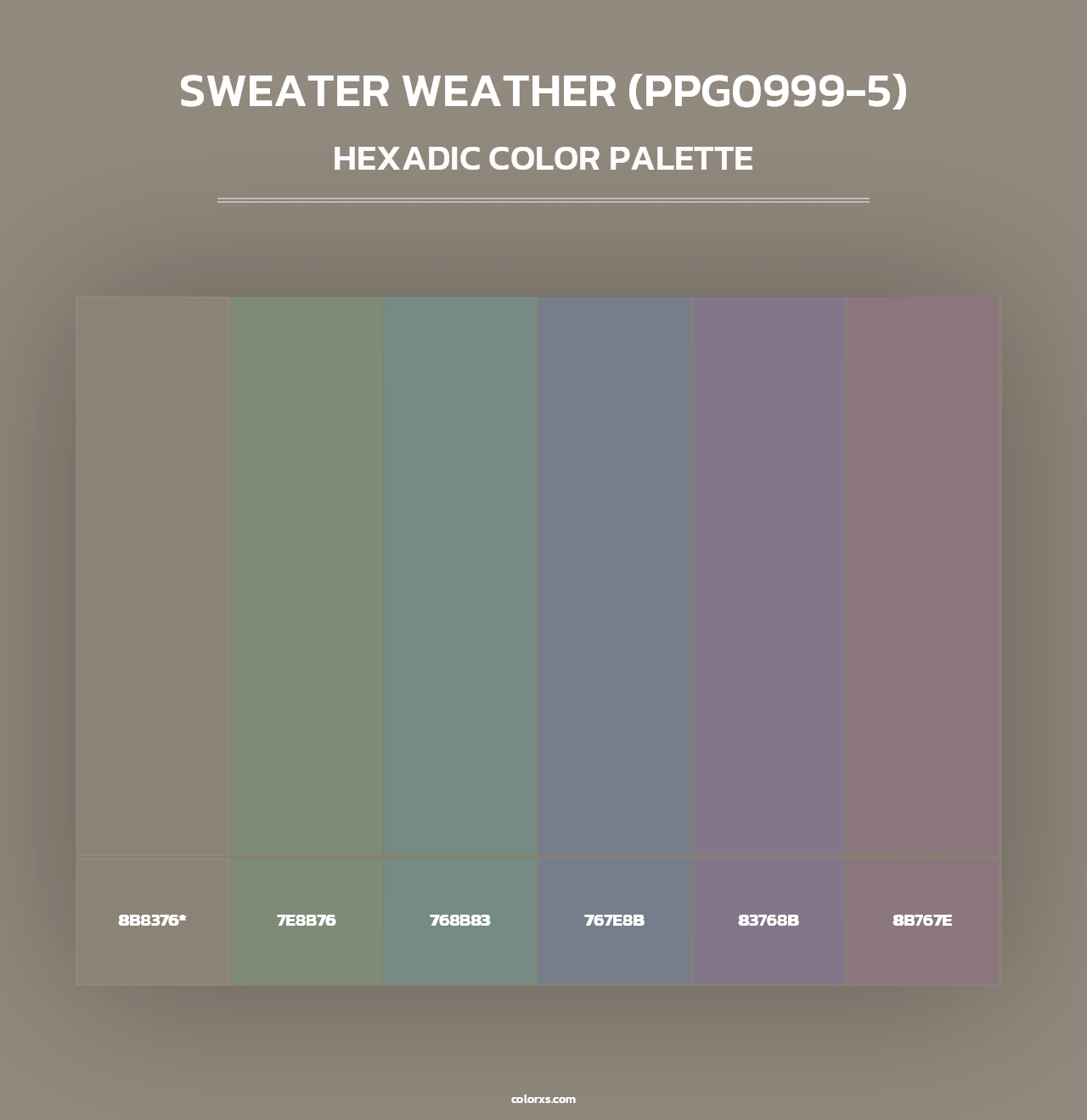 Sweater Weather (PPG0999-5) - Hexadic Color Palette