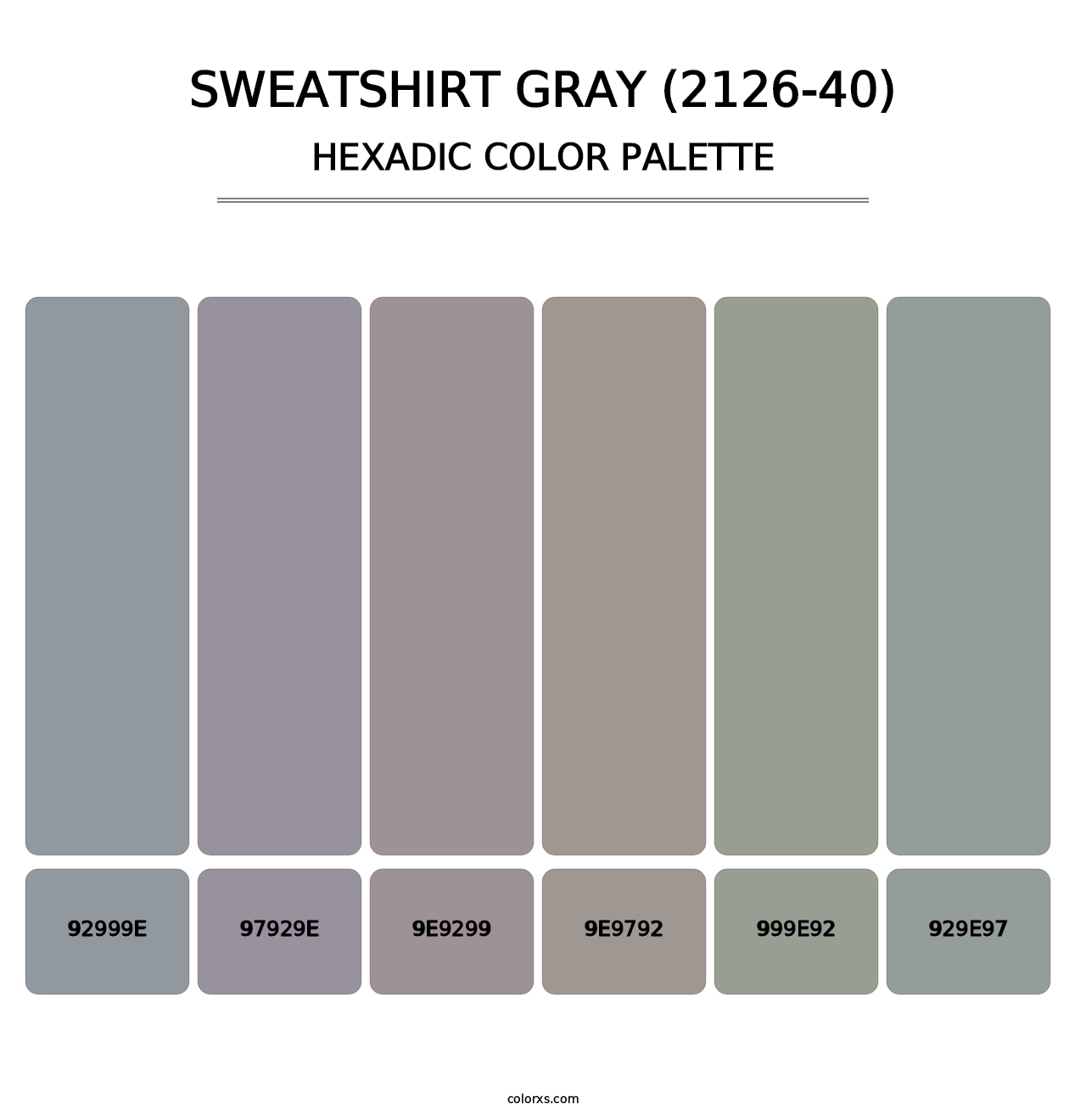 Sweatshirt Gray (2126-40) - Hexadic Color Palette