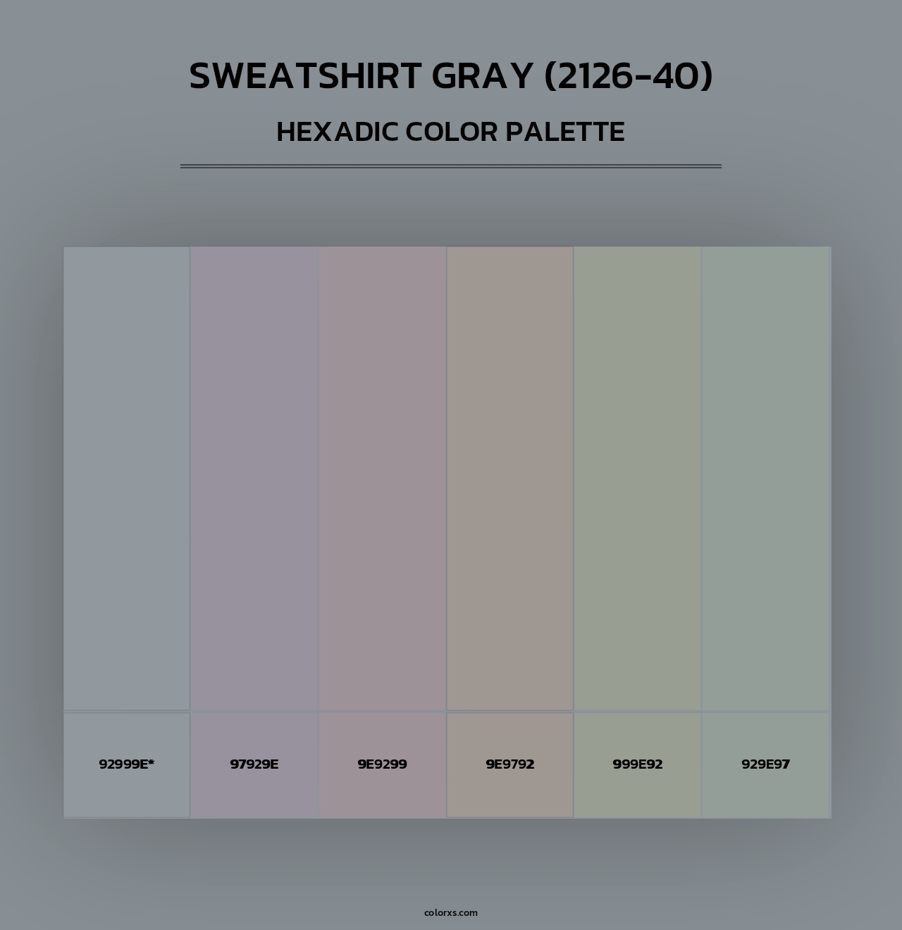 Sweatshirt Gray (2126-40) - Hexadic Color Palette