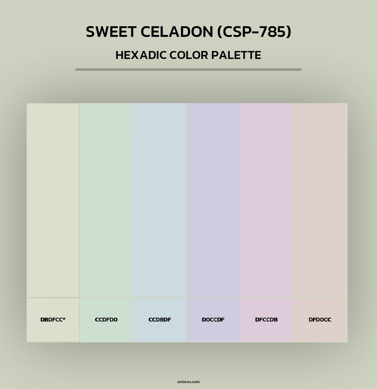 Sweet Celadon (CSP-785) - Hexadic Color Palette