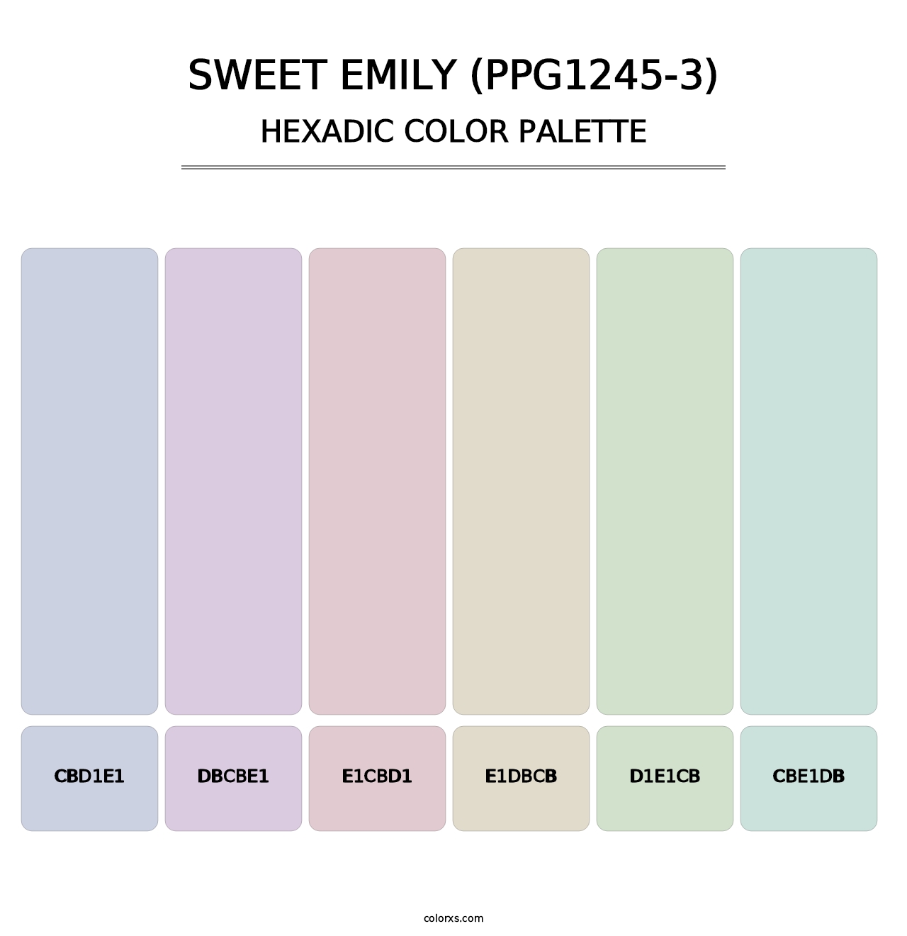 Sweet Emily (PPG1245-3) - Hexadic Color Palette