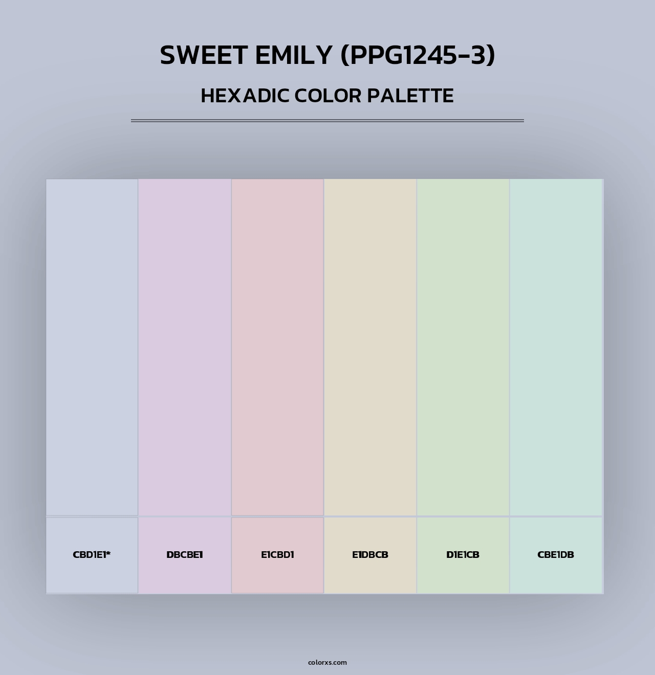 Sweet Emily (PPG1245-3) - Hexadic Color Palette