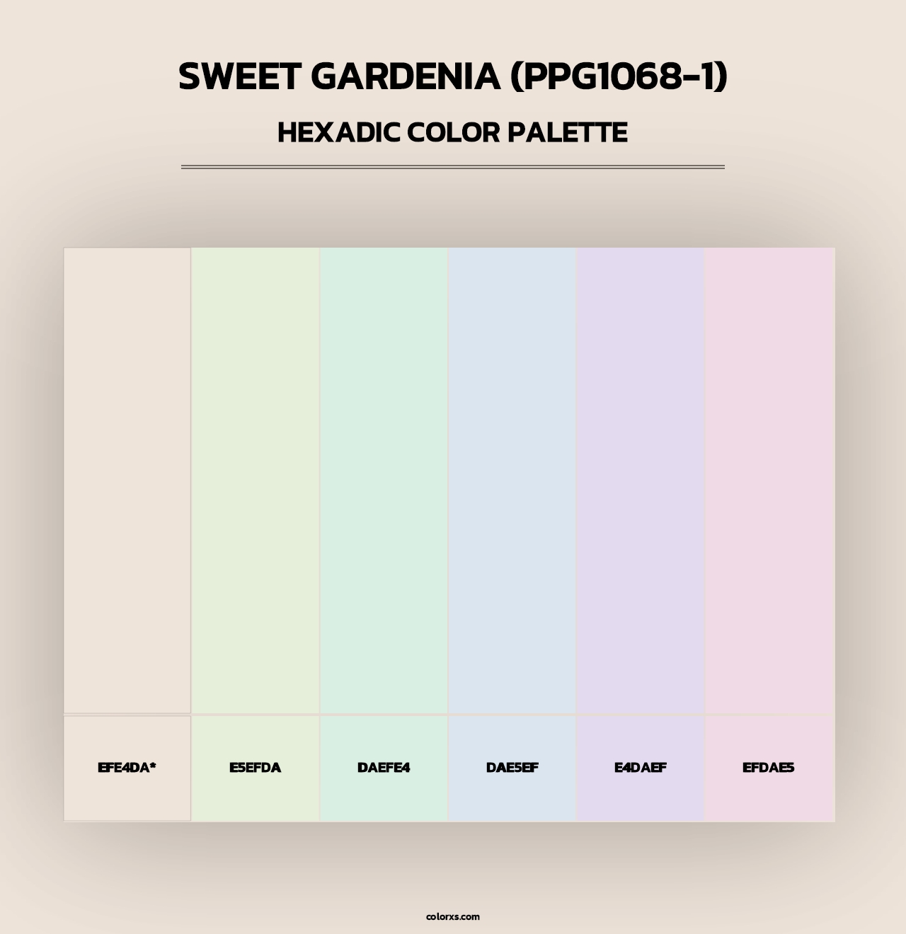 Sweet Gardenia (PPG1068-1) - Hexadic Color Palette