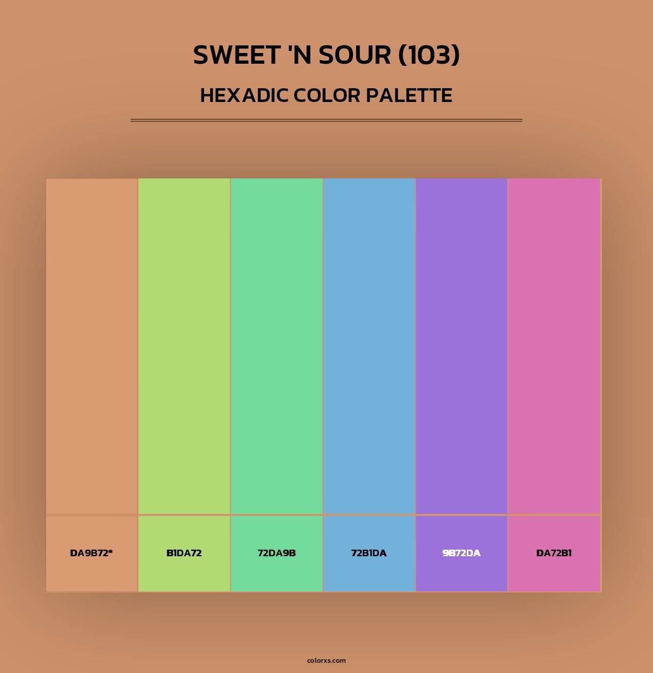 Sweet 'n Sour (103) - Hexadic Color Palette