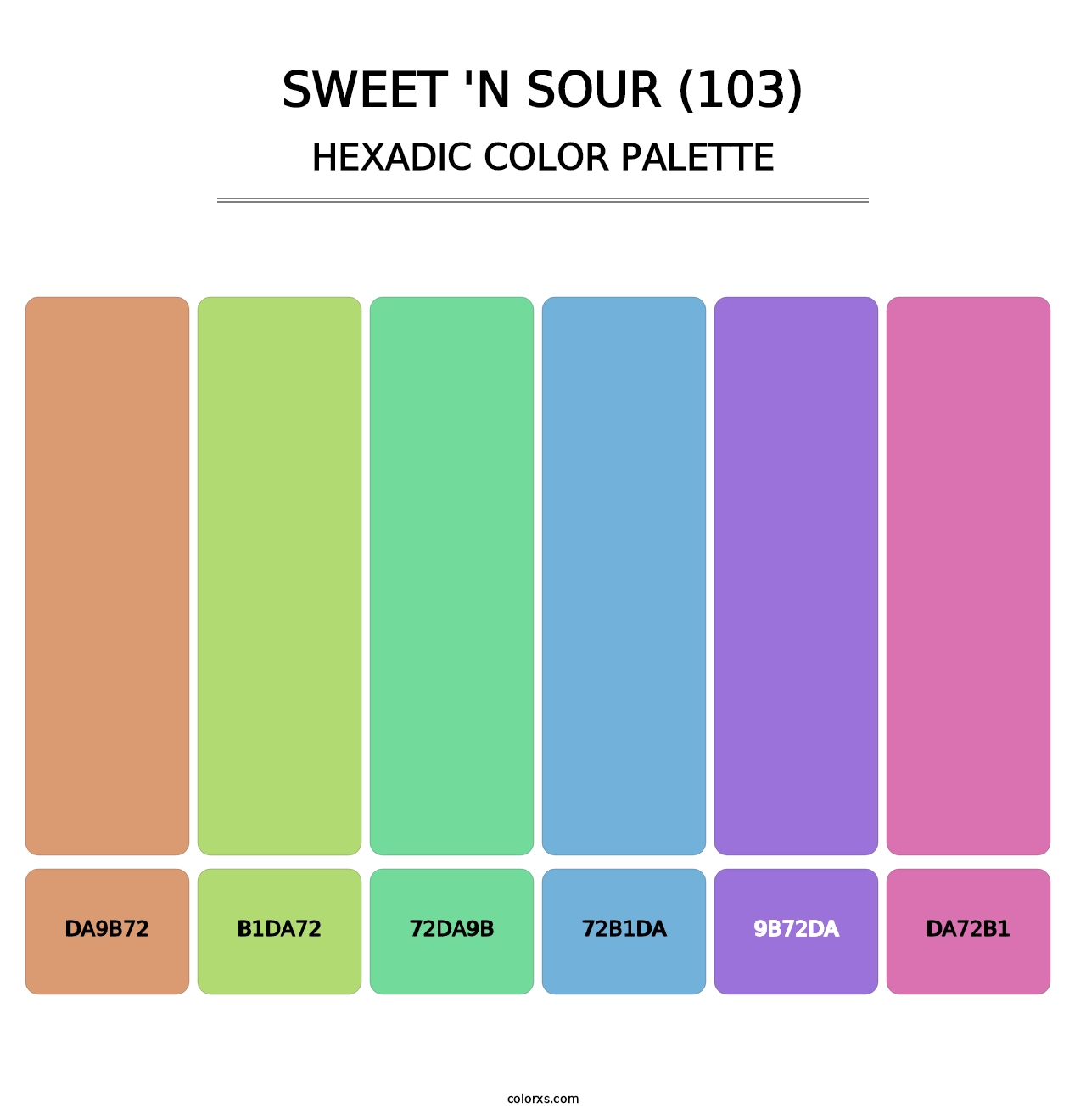 Sweet 'n Sour (103) - Hexadic Color Palette