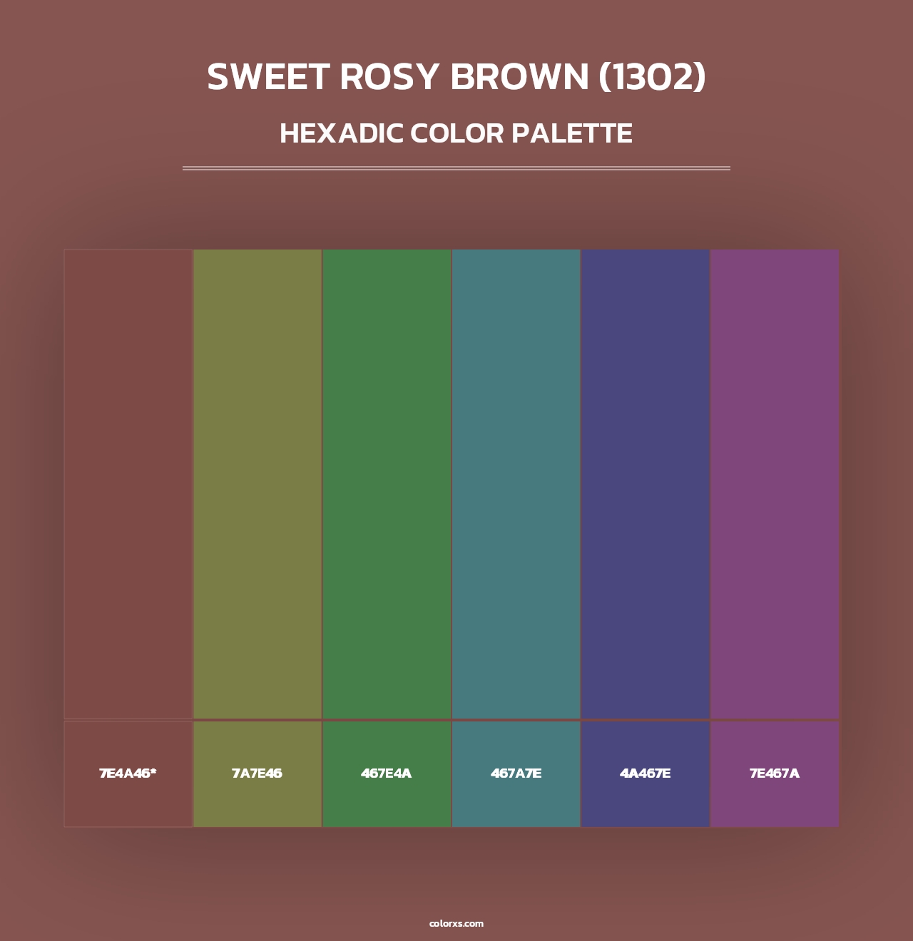 Sweet Rosy Brown (1302) - Hexadic Color Palette