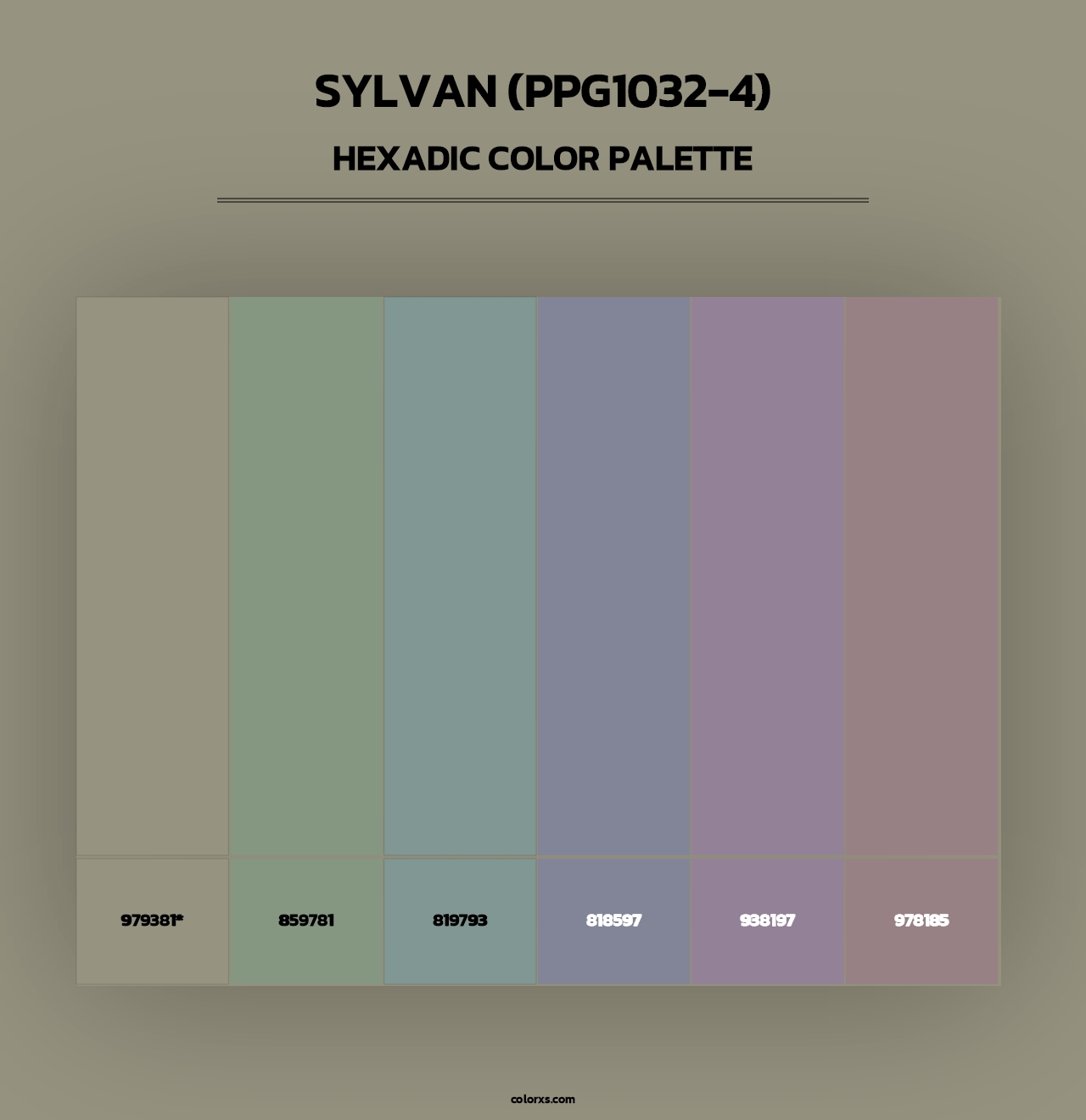 Sylvan (PPG1032-4) - Hexadic Color Palette