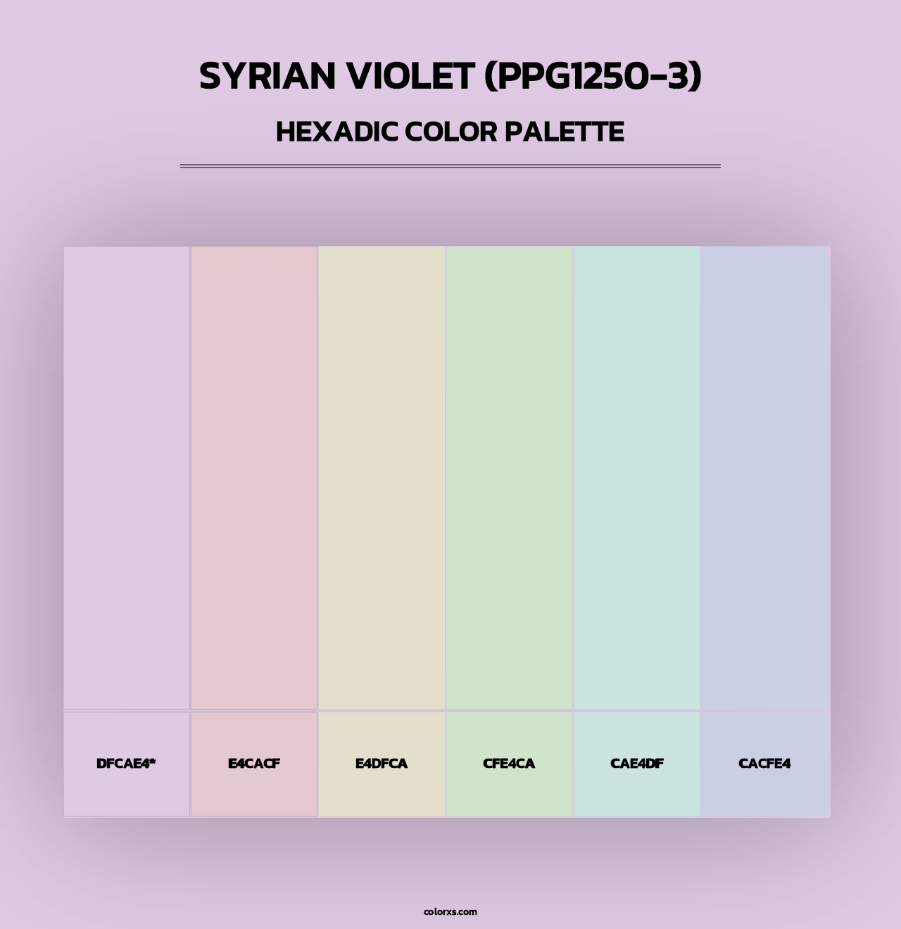 Syrian Violet (PPG1250-3) - Hexadic Color Palette