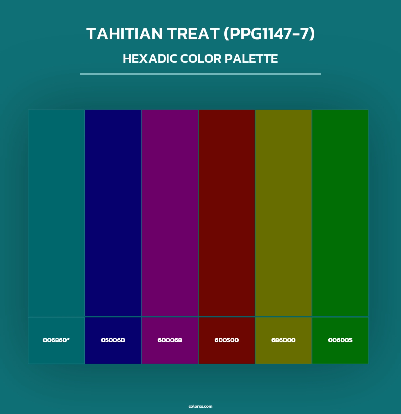Tahitian Treat (PPG1147-7) - Hexadic Color Palette