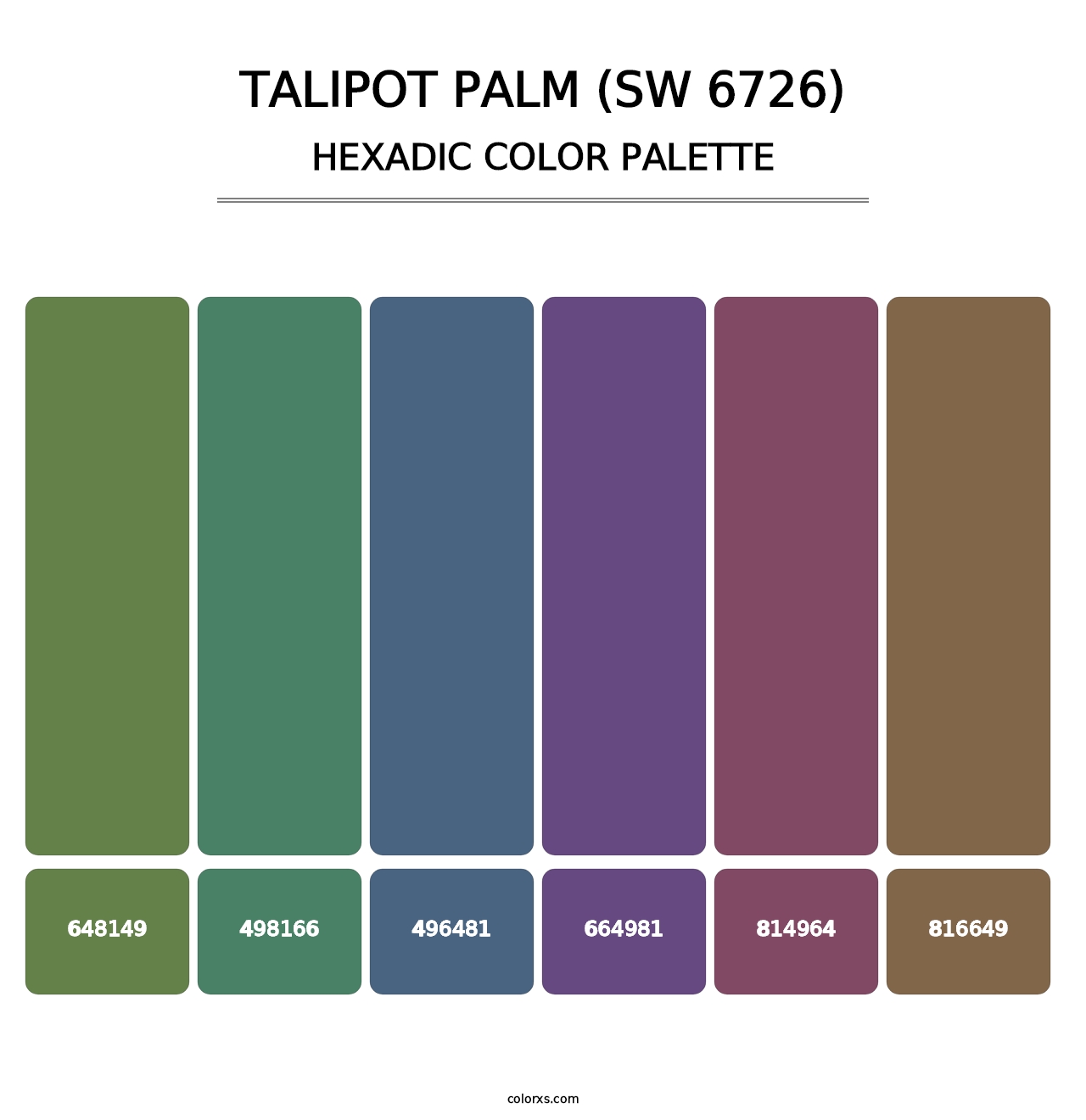 Talipot Palm (SW 6726) - Hexadic Color Palette