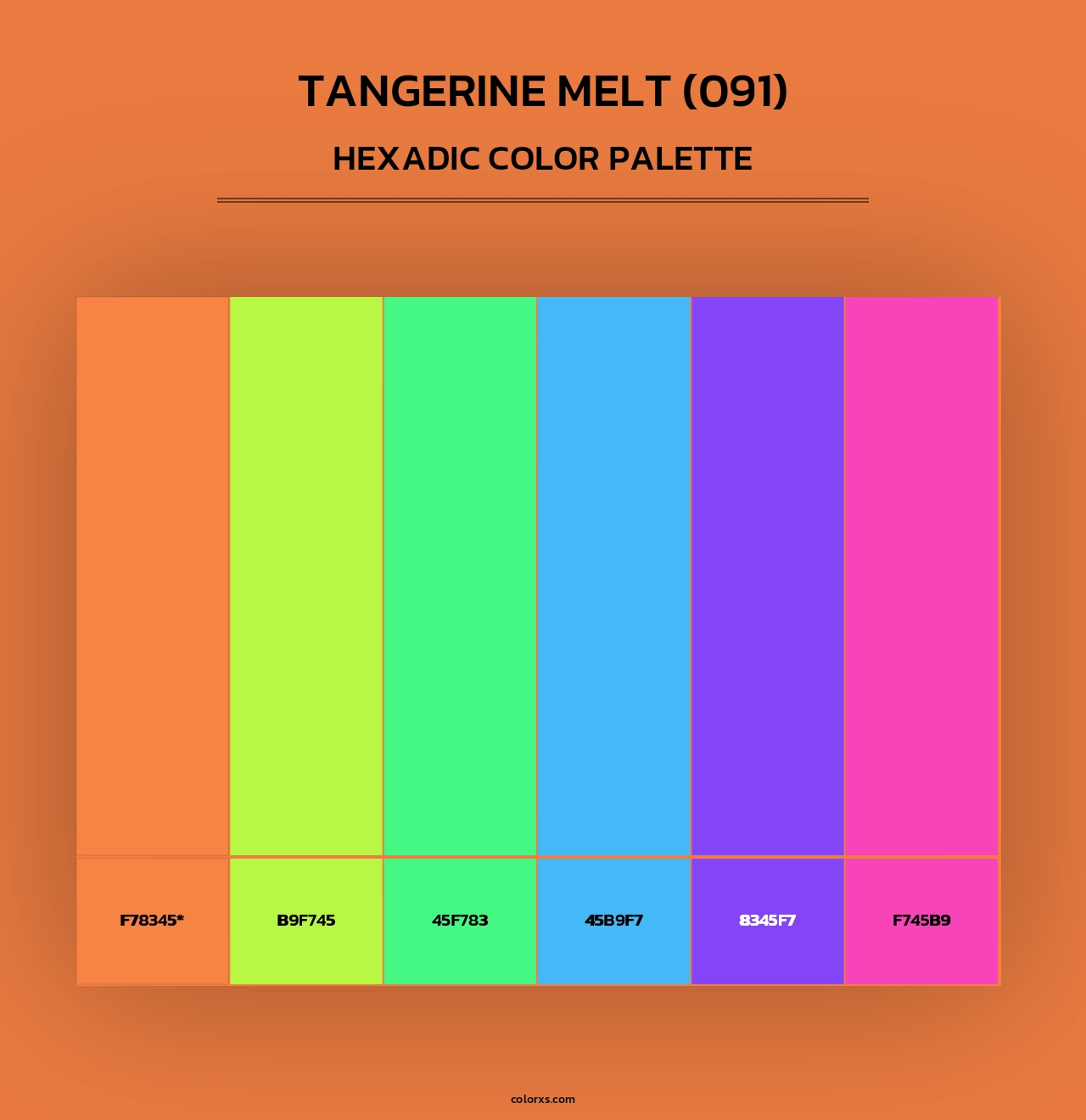 Tangerine Melt (091) - Hexadic Color Palette