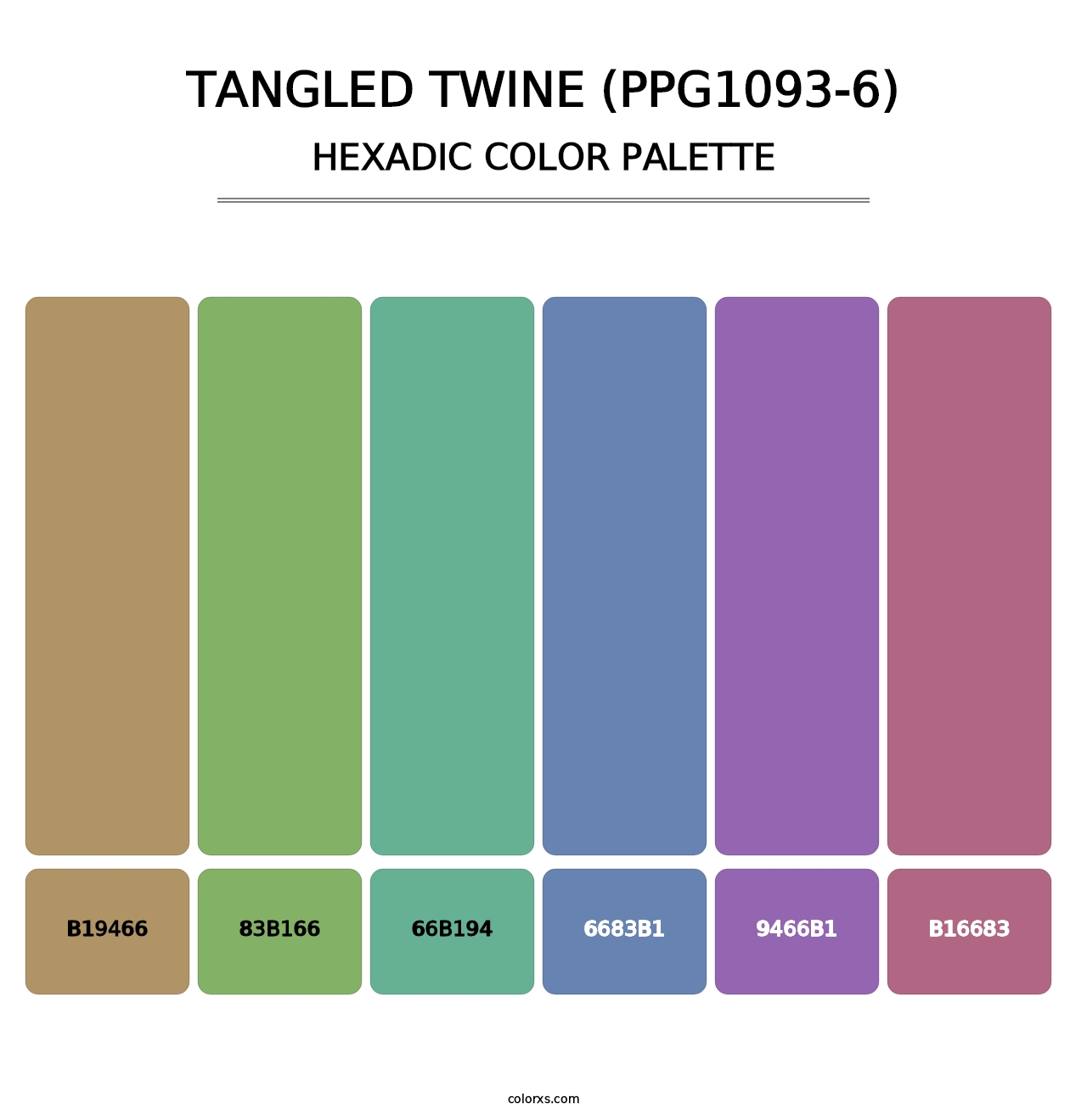 Tangled Twine (PPG1093-6) - Hexadic Color Palette