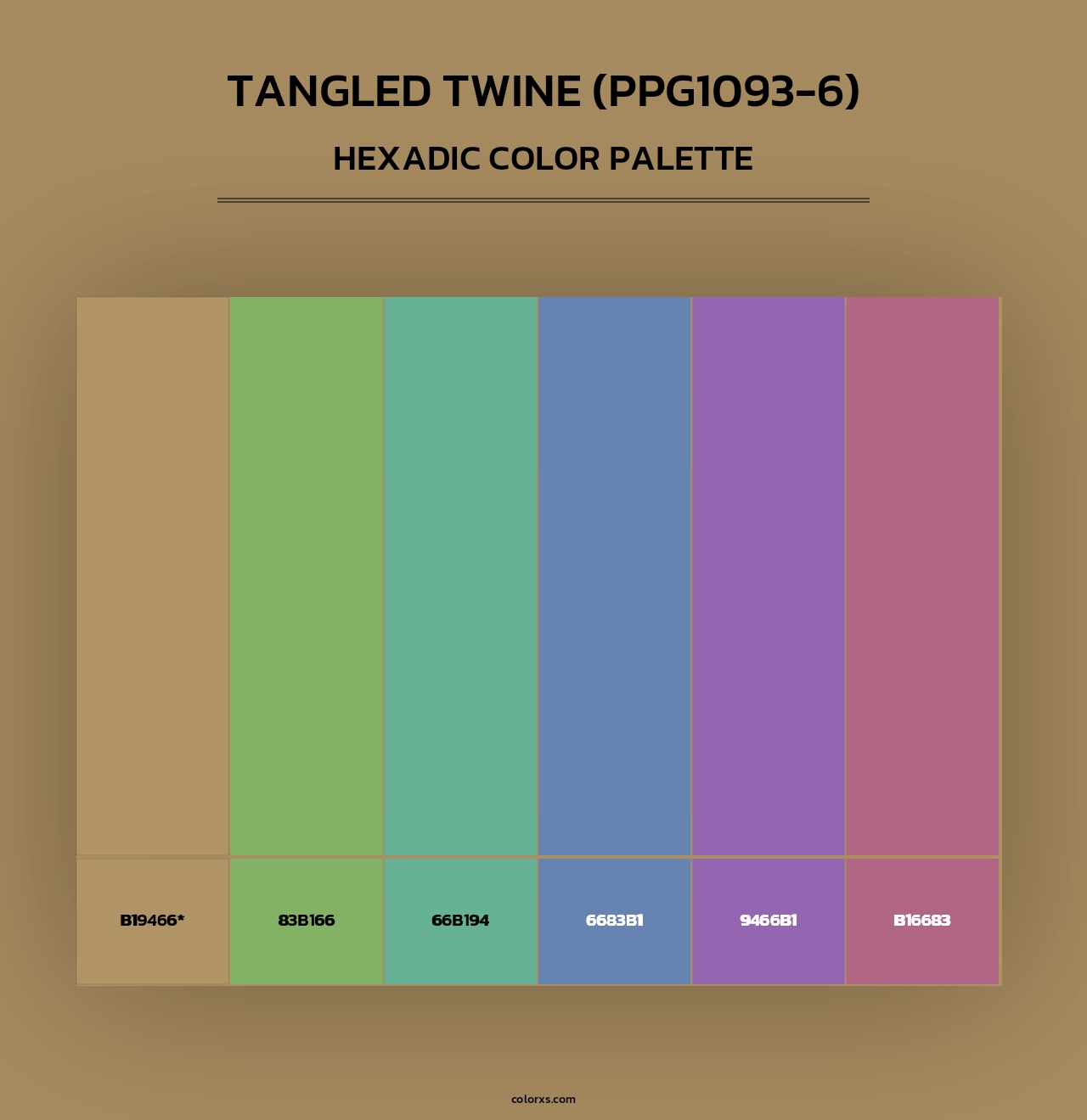 Tangled Twine (PPG1093-6) - Hexadic Color Palette