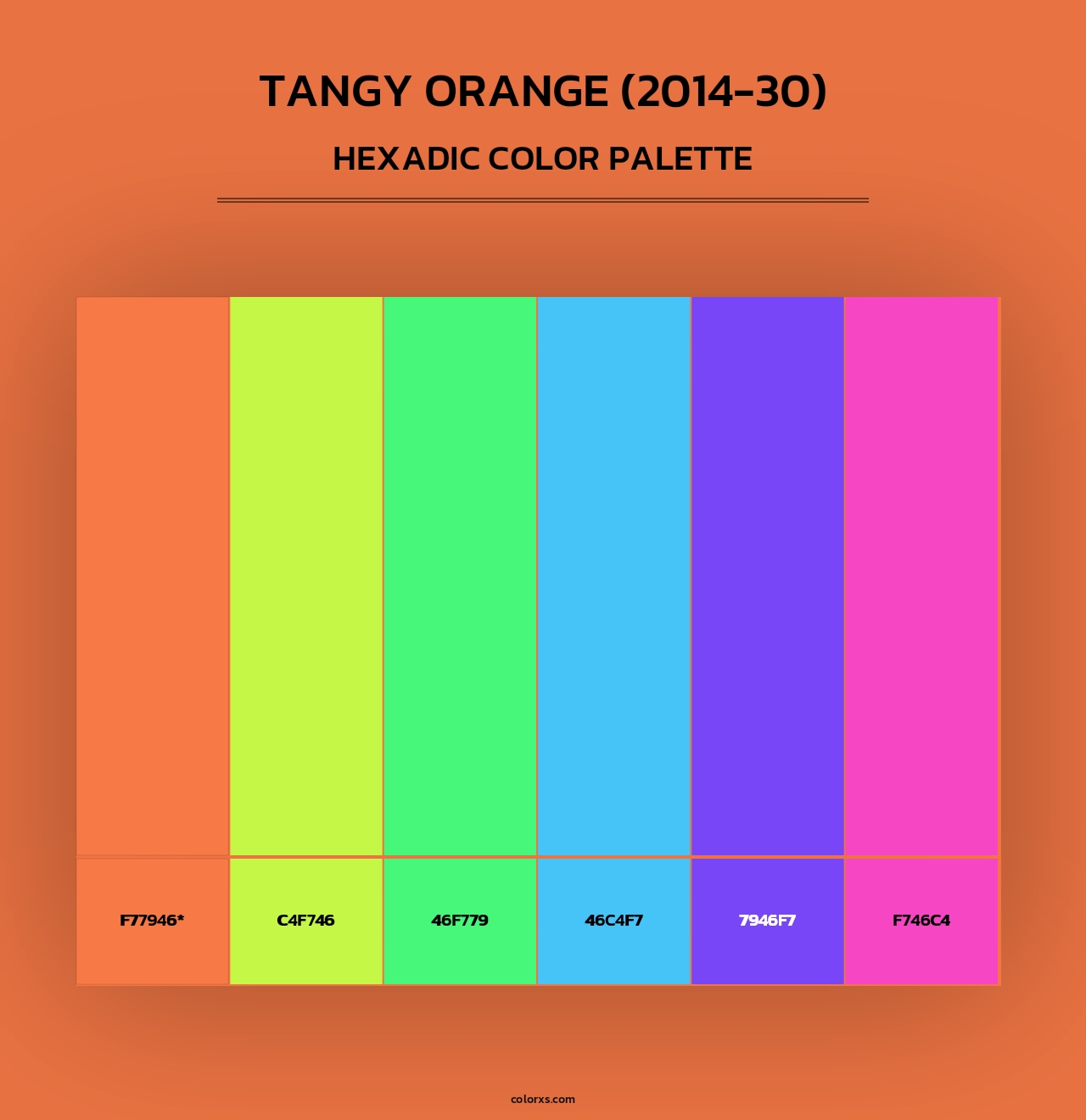 Tangy Orange (2014-30) - Hexadic Color Palette
