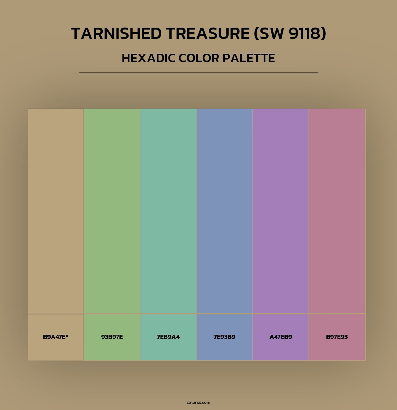 Tarnished Treasure (SW 9118) - Hexadic Color Palette