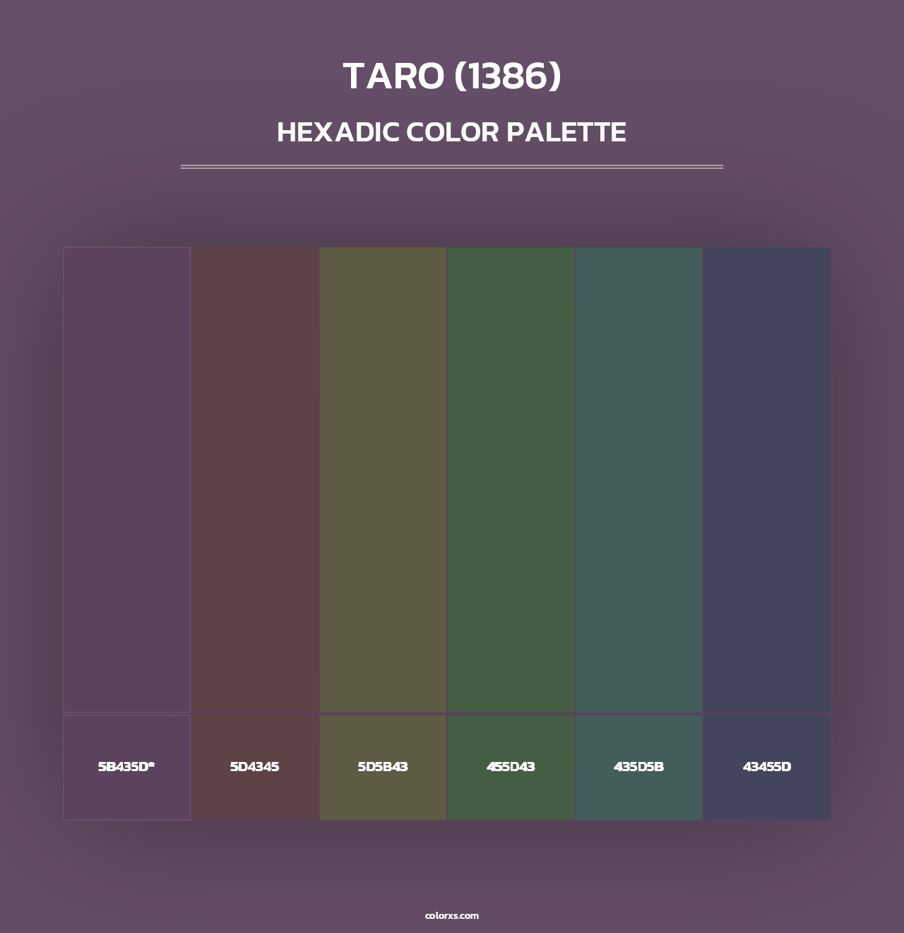 Taro (1386) - Hexadic Color Palette