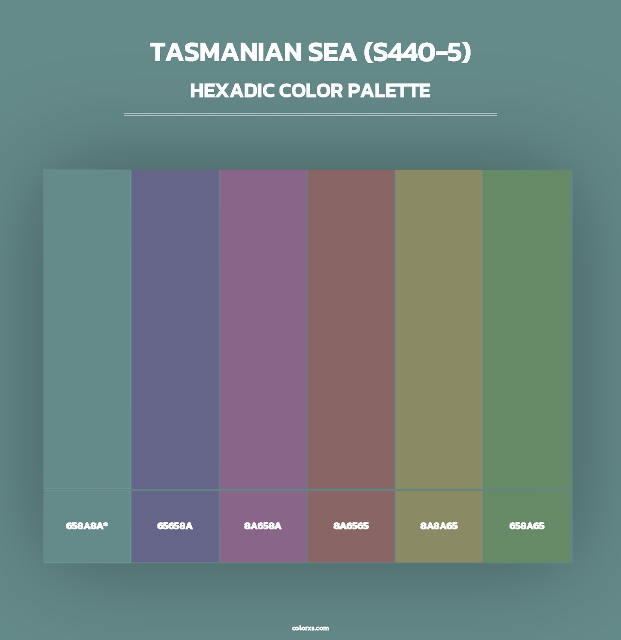 Tasmanian Sea (S440-5) - Hexadic Color Palette
