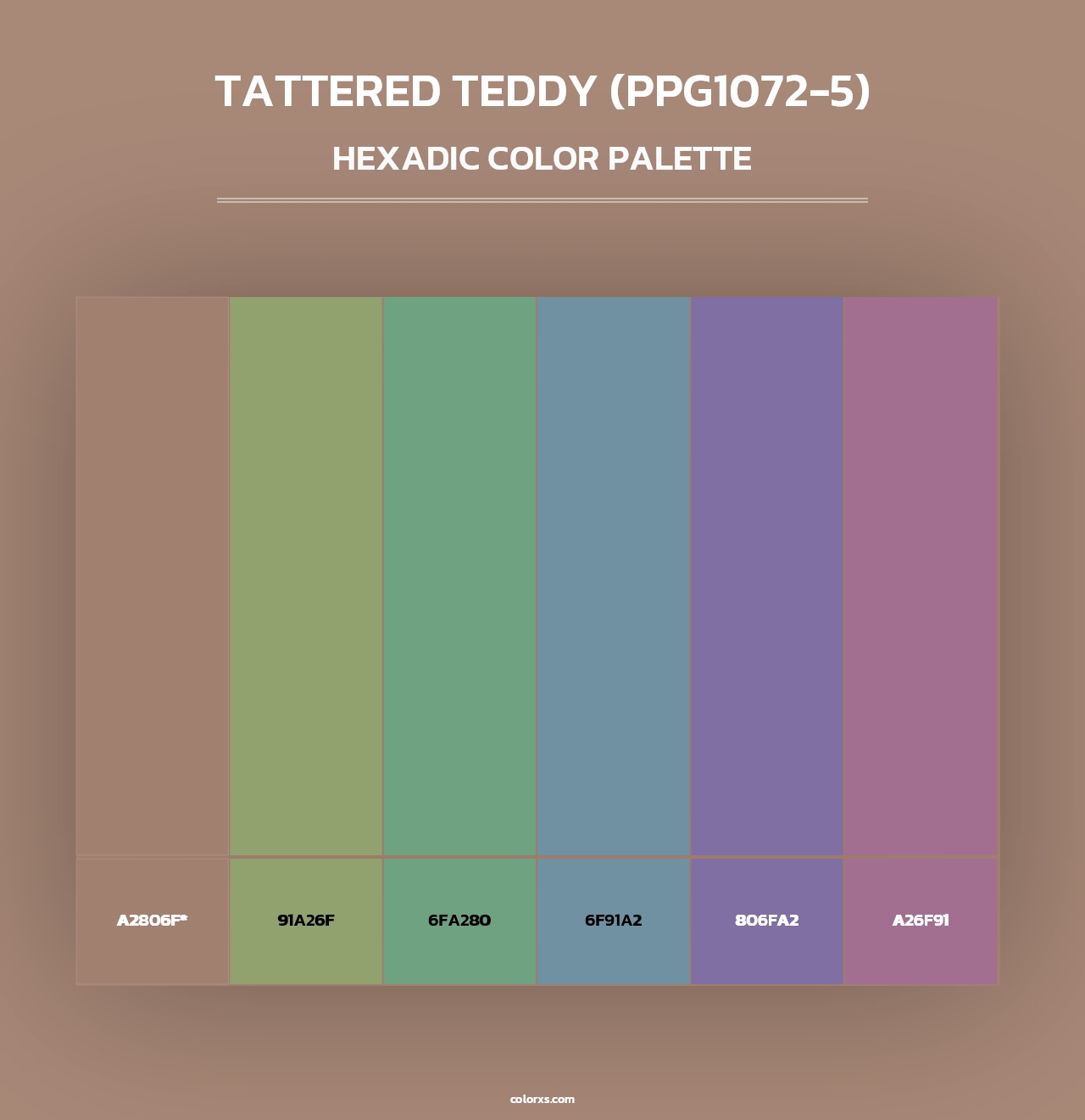 Tattered Teddy (PPG1072-5) - Hexadic Color Palette
