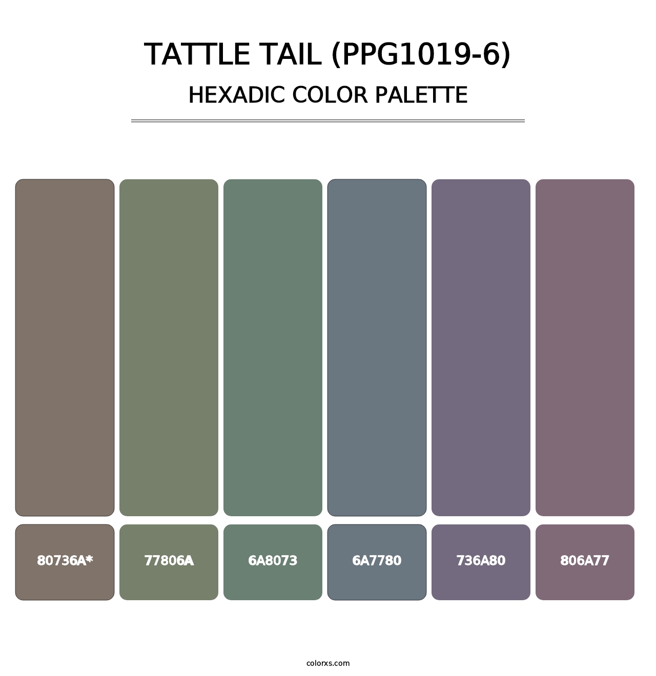 Tattle Tail (PPG1019-6) - Hexadic Color Palette