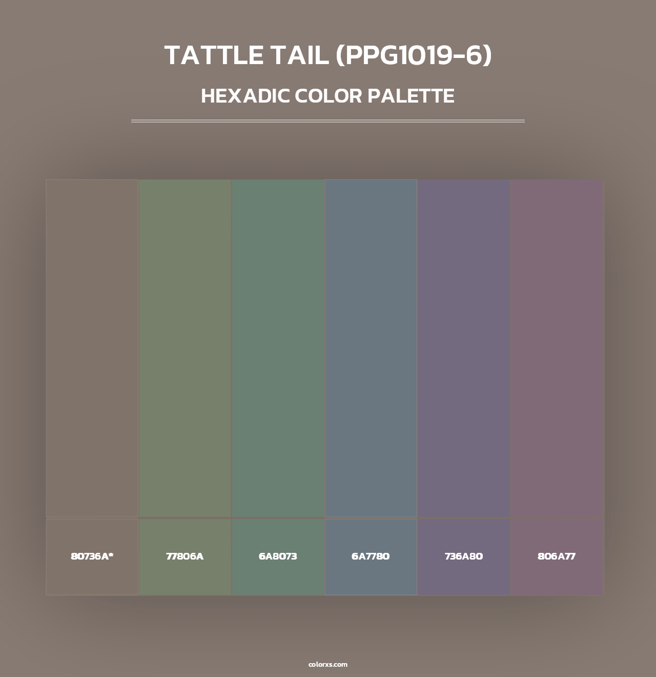 Tattle Tail (PPG1019-6) - Hexadic Color Palette