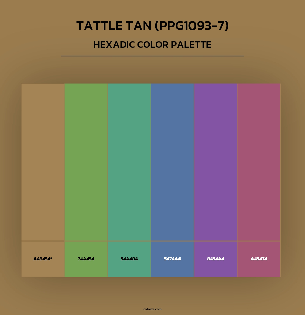 Tattle Tan (PPG1093-7) - Hexadic Color Palette