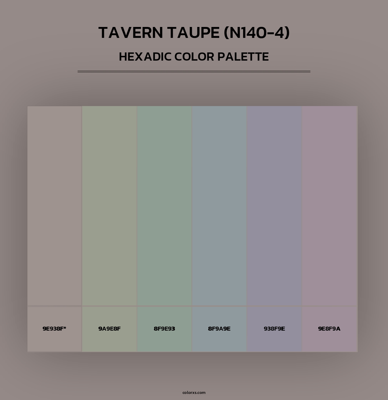 Tavern Taupe (N140-4) - Hexadic Color Palette