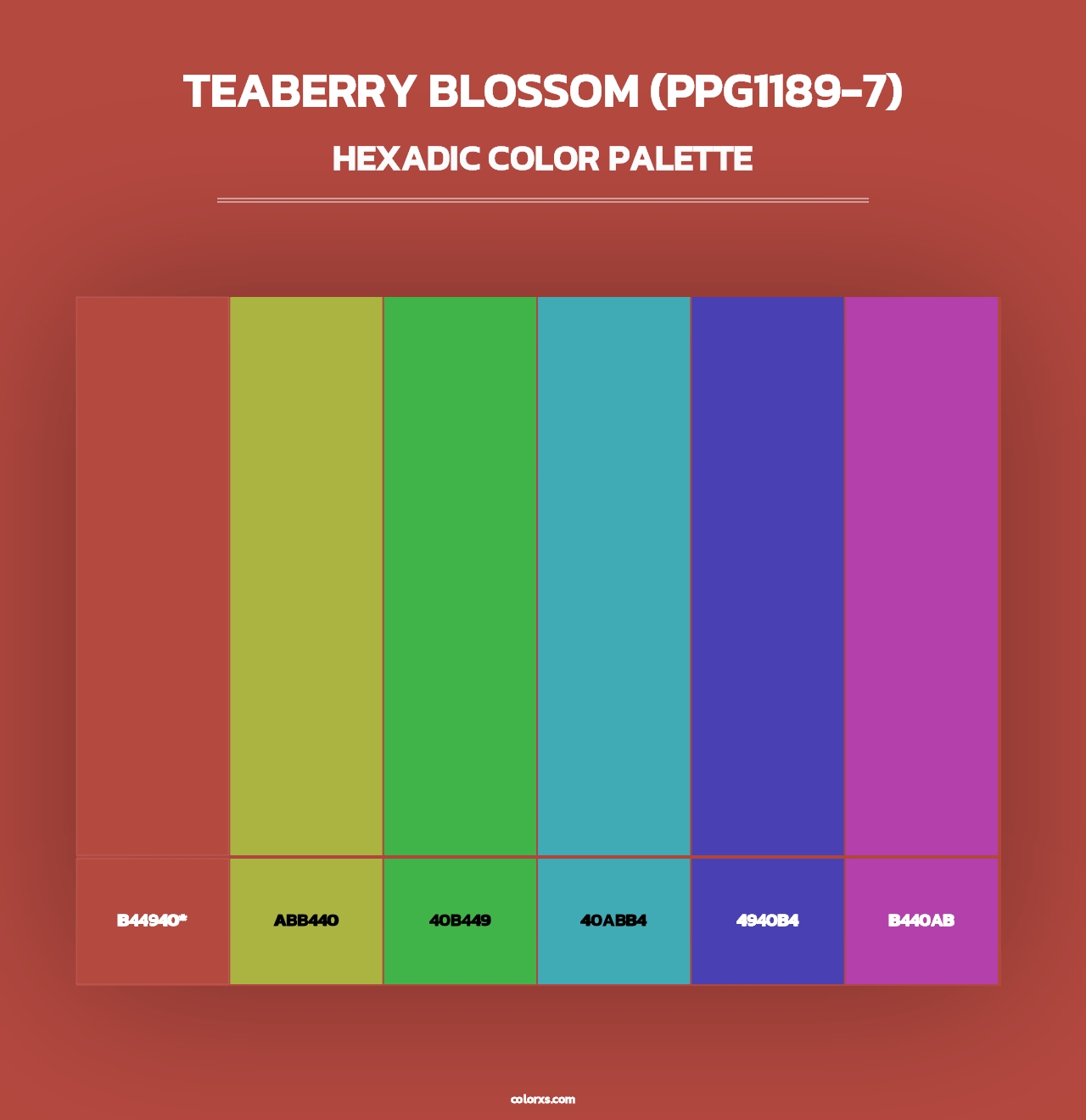 Teaberry Blossom (PPG1189-7) - Hexadic Color Palette