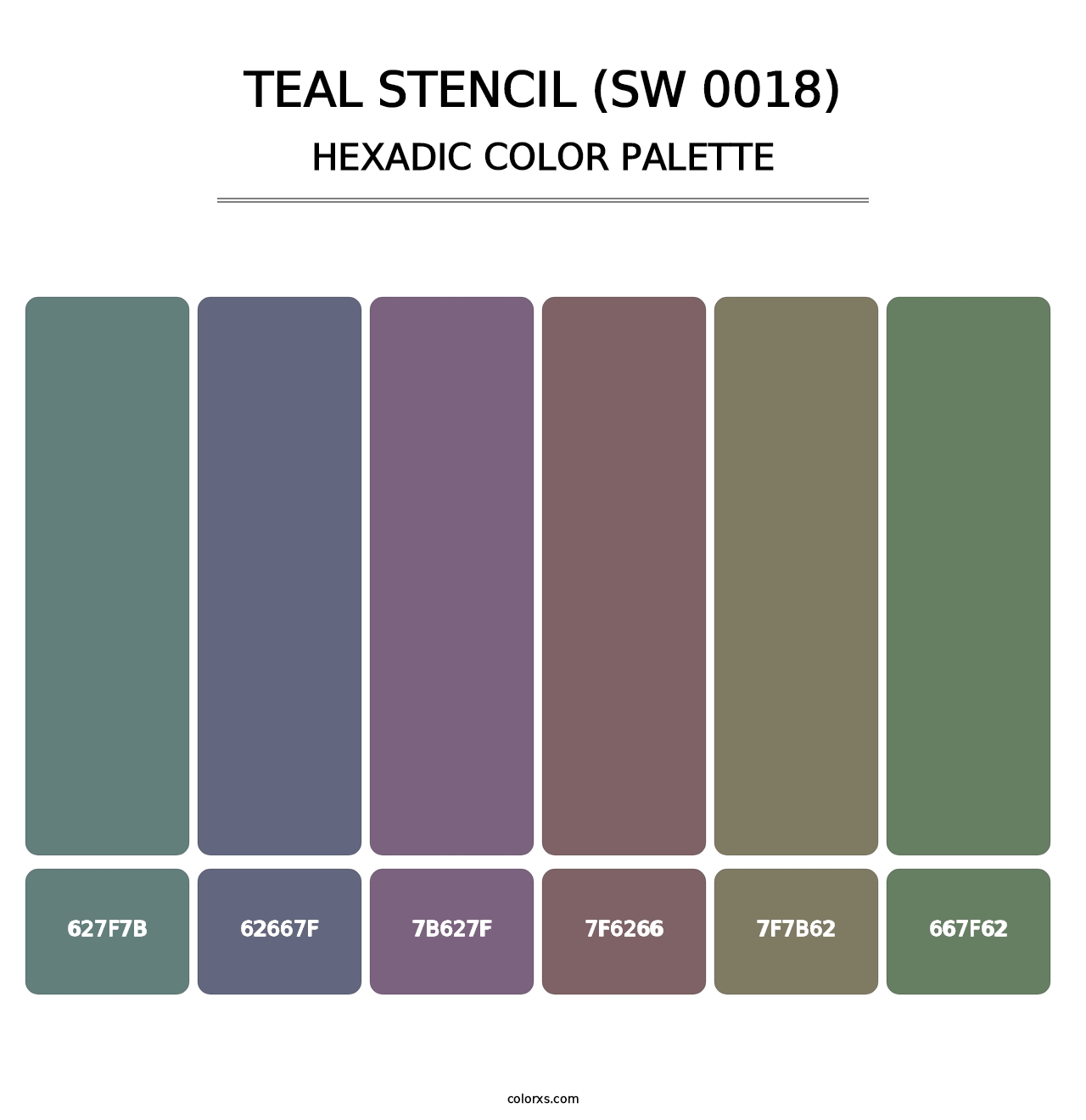 Teal Stencil (SW 0018) - Hexadic Color Palette