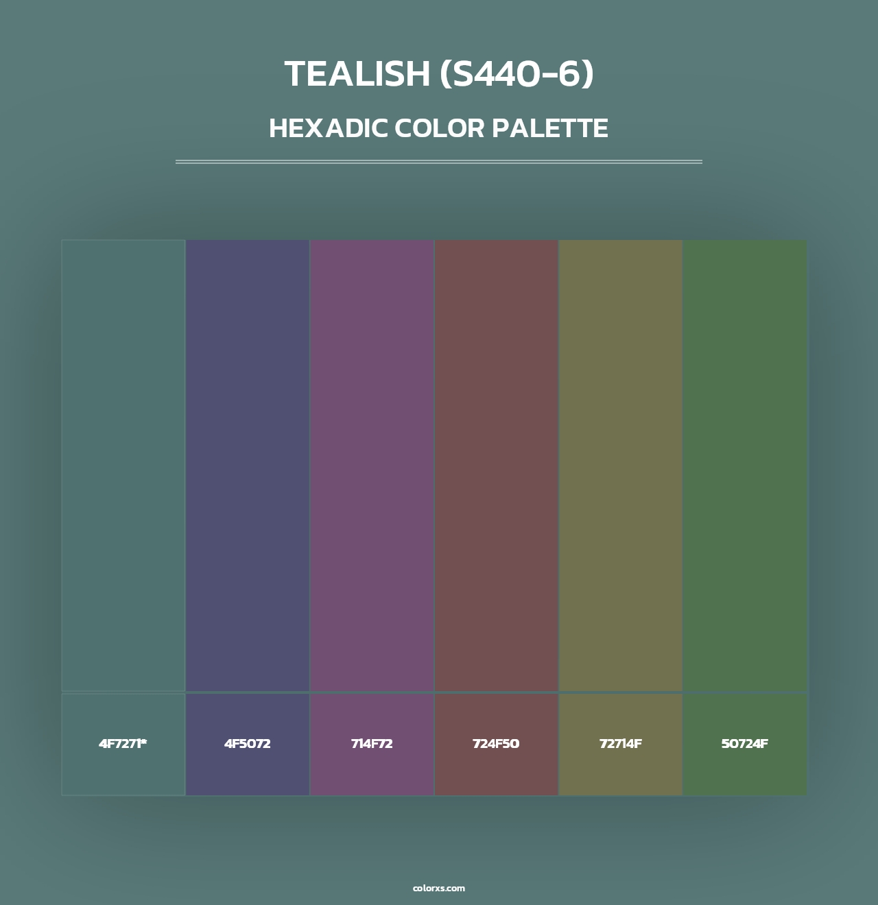 Tealish (S440-6) - Hexadic Color Palette