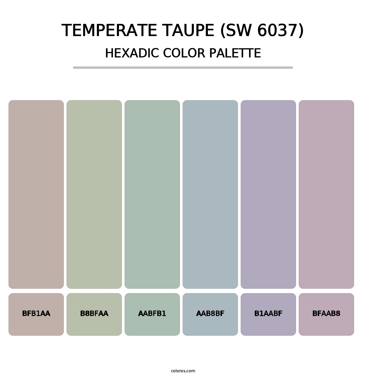 Temperate Taupe (SW 6037) - Hexadic Color Palette
