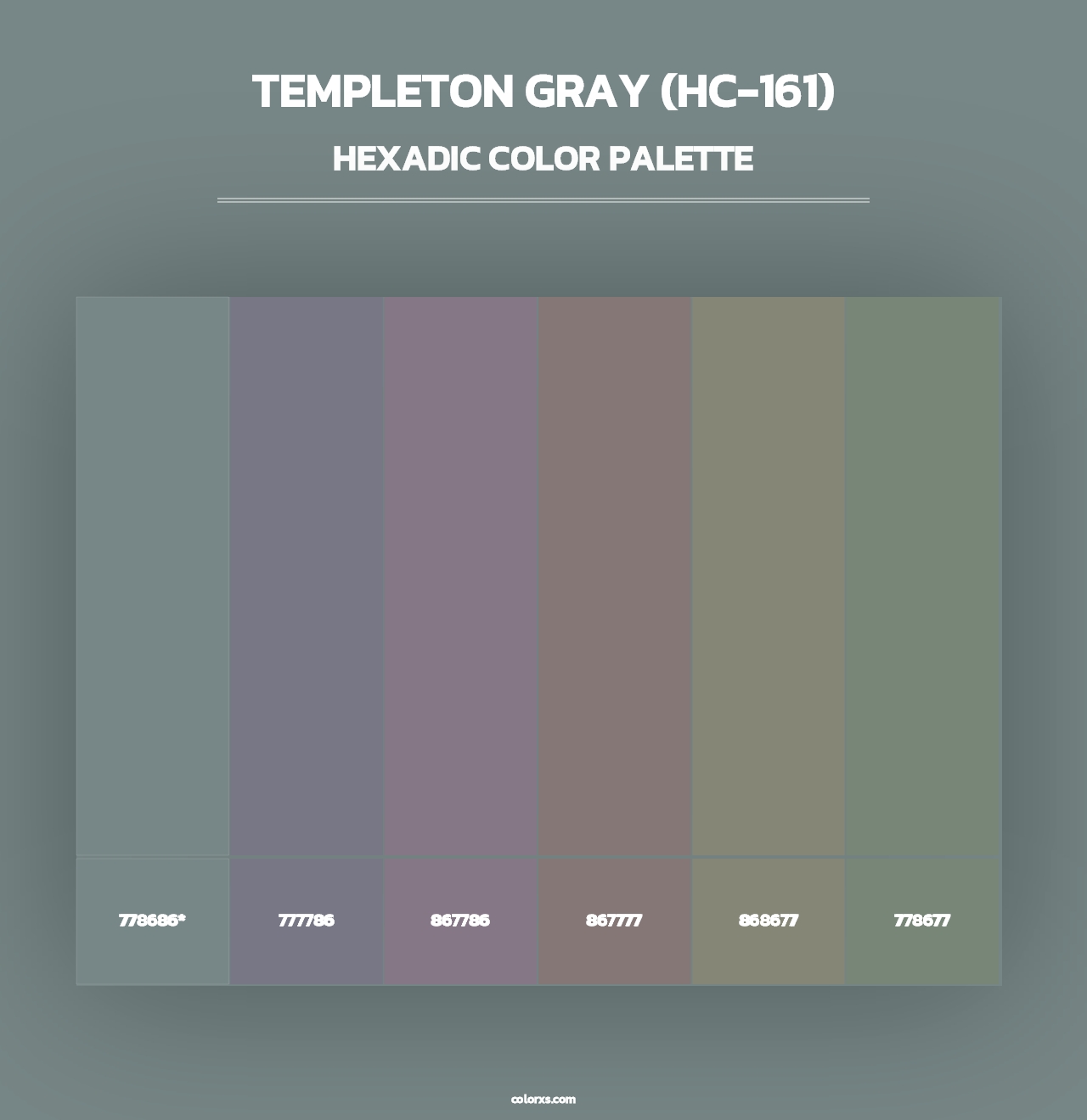 Templeton Gray (HC-161) - Hexadic Color Palette