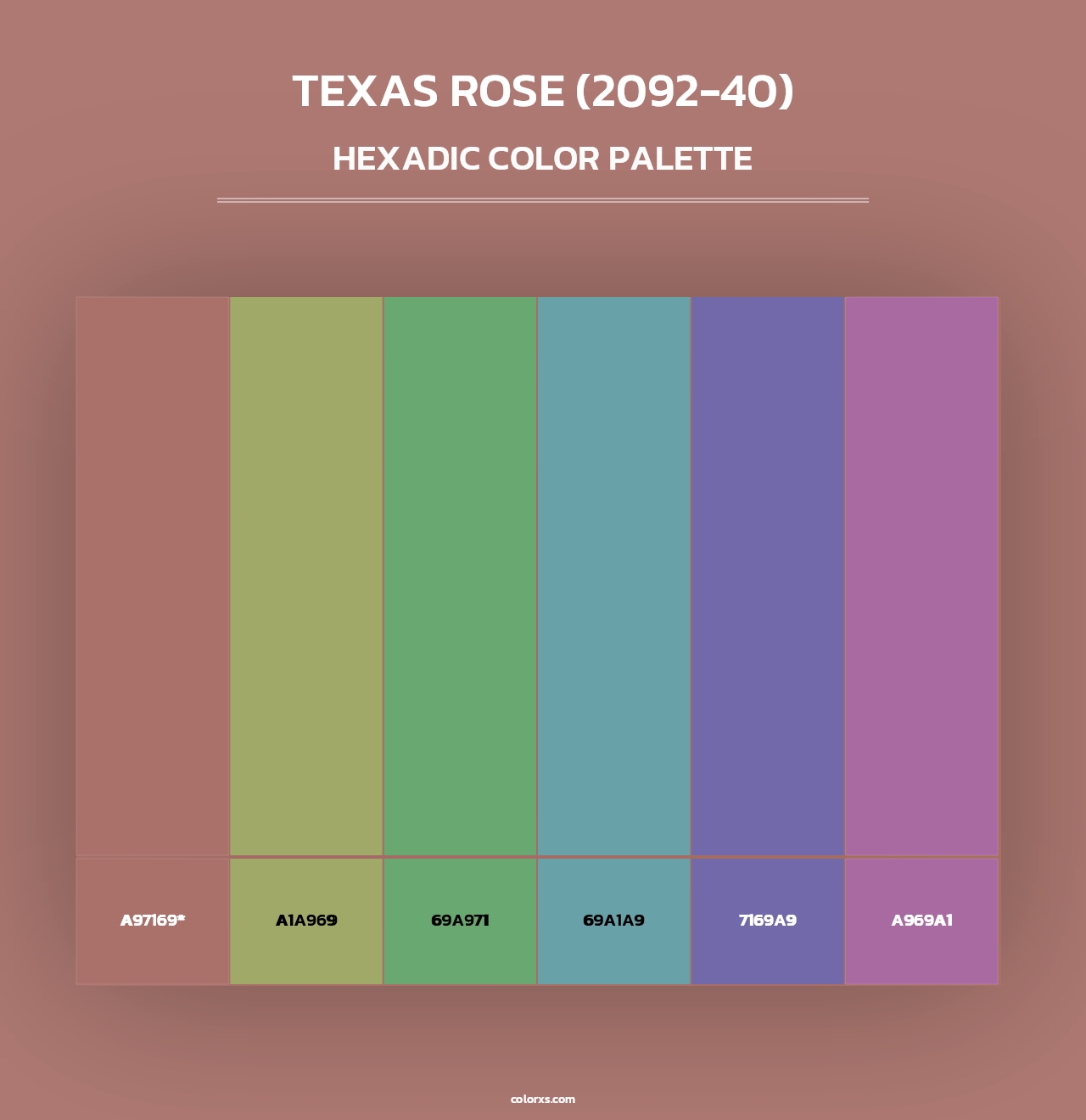Texas Rose (2092-40) - Hexadic Color Palette