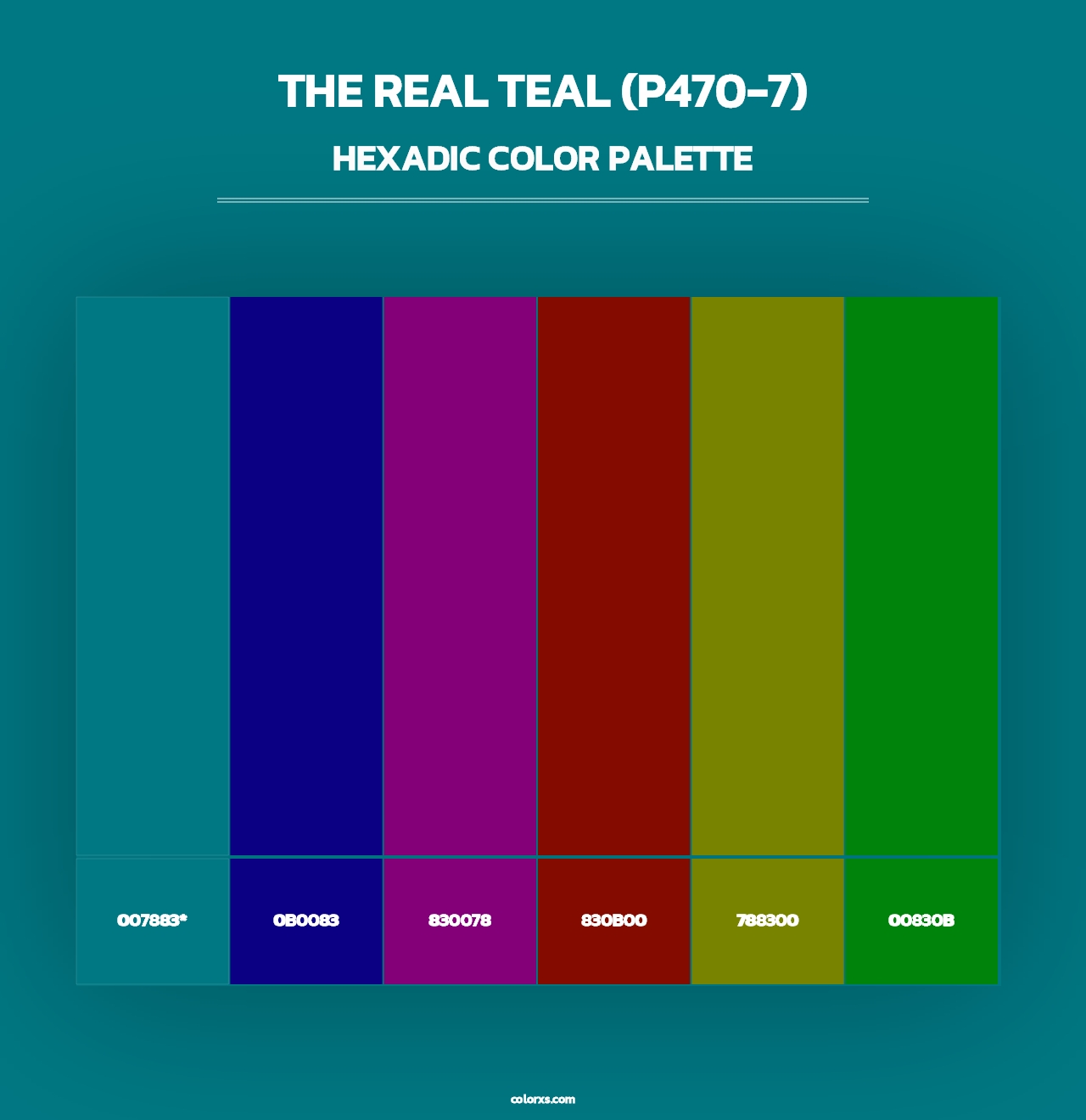 The Real Teal (P470-7) - Hexadic Color Palette