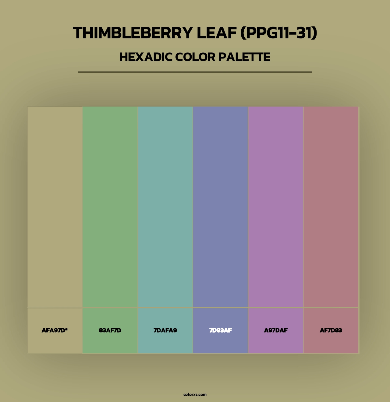 Thimbleberry Leaf (PPG11-31) - Hexadic Color Palette